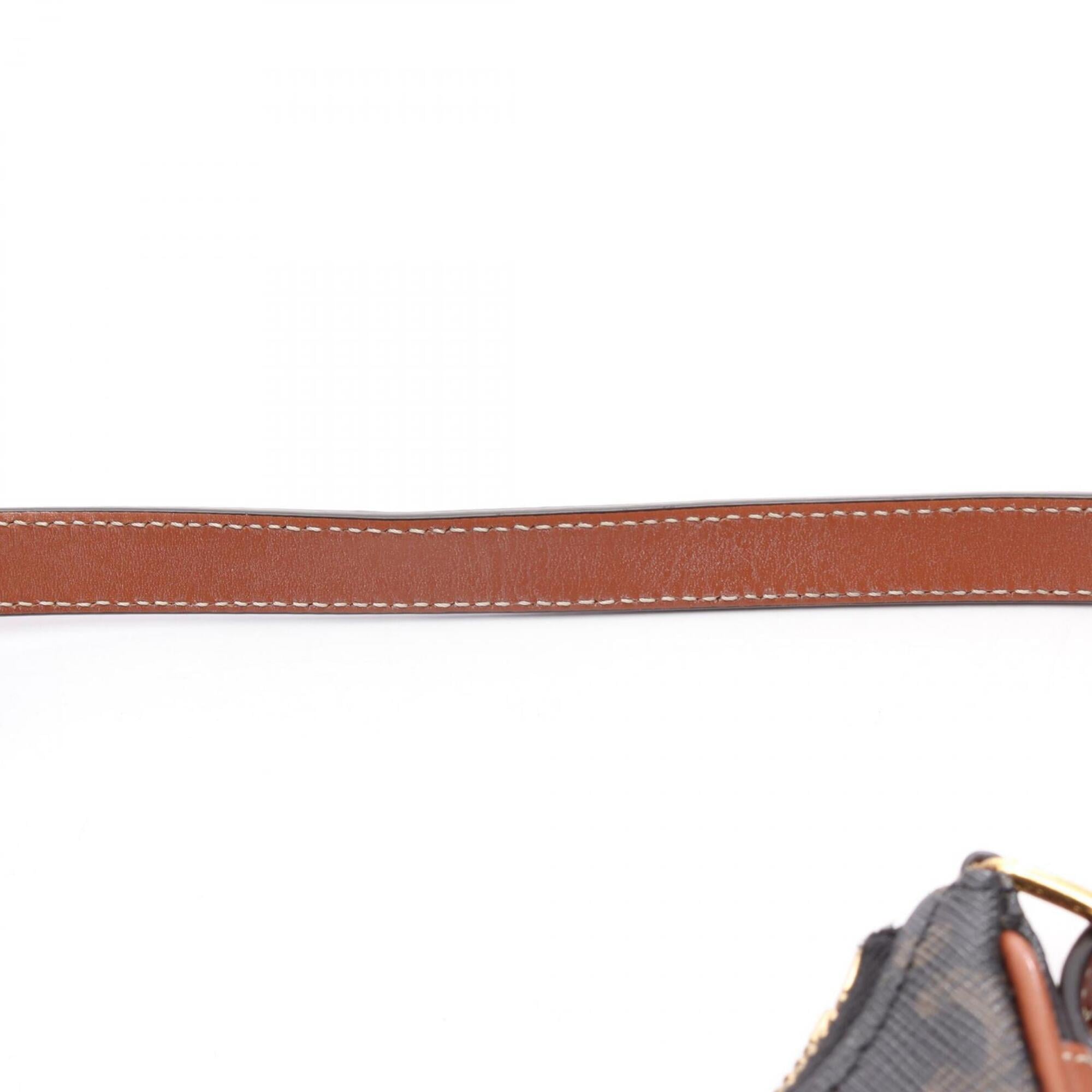 Celine Black Brown Coated Canvas Leather Handbag (Pre-Owned)