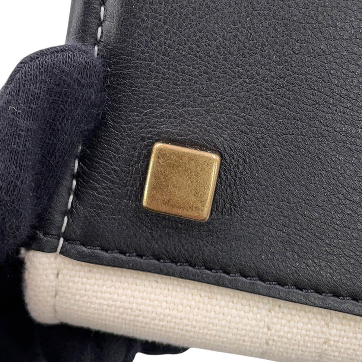 Celine Black Canvas Leather Handbag Tote Bag (Pre-Owned)