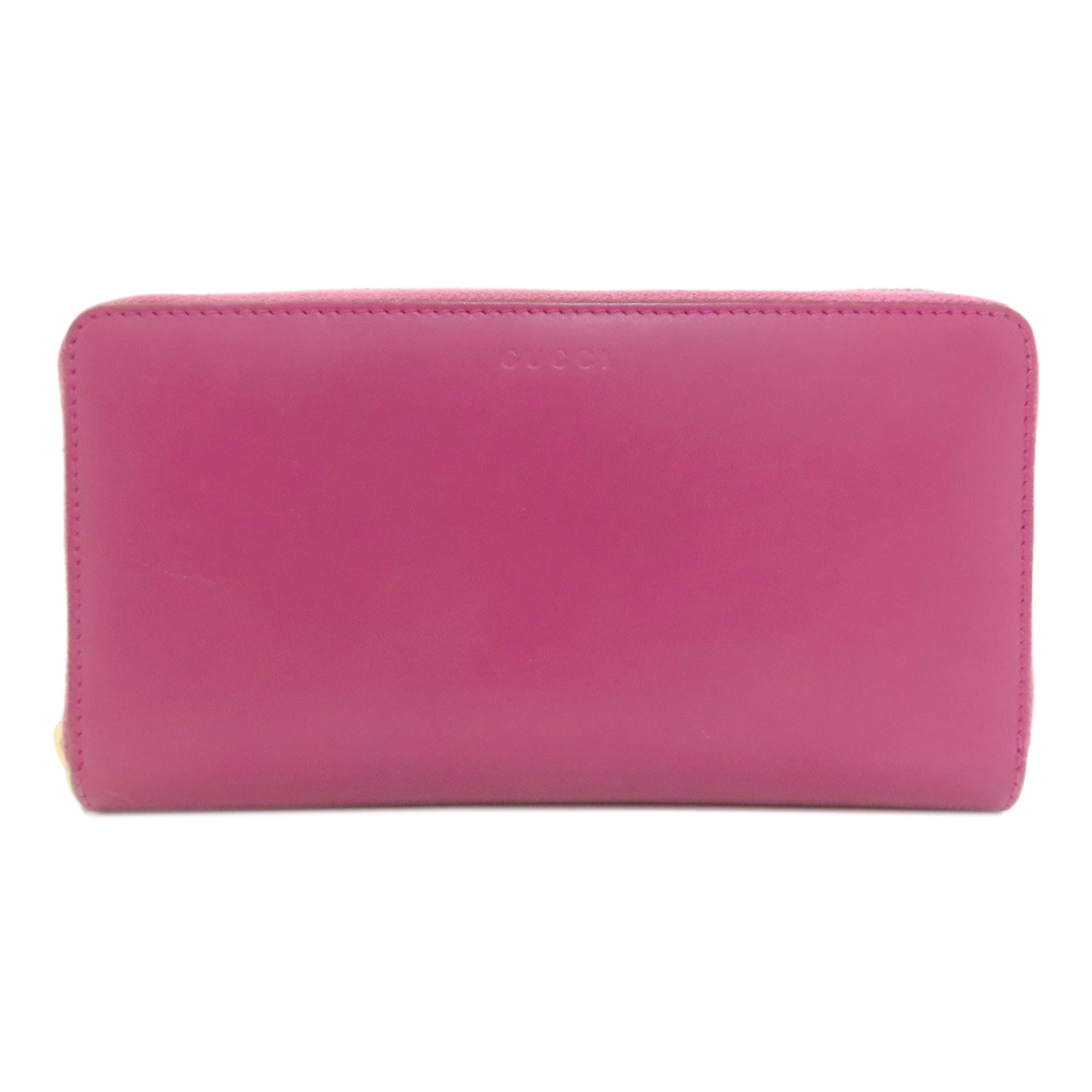 Gucci Pink Leather Long Wallet (Bi-Fold) (Pre-Owned)