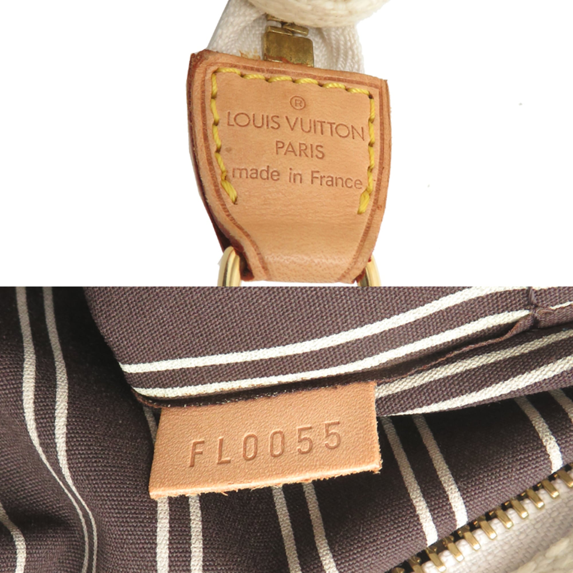 Louis Vuitton Brown White Canvas Handbag (Pre-Owned)