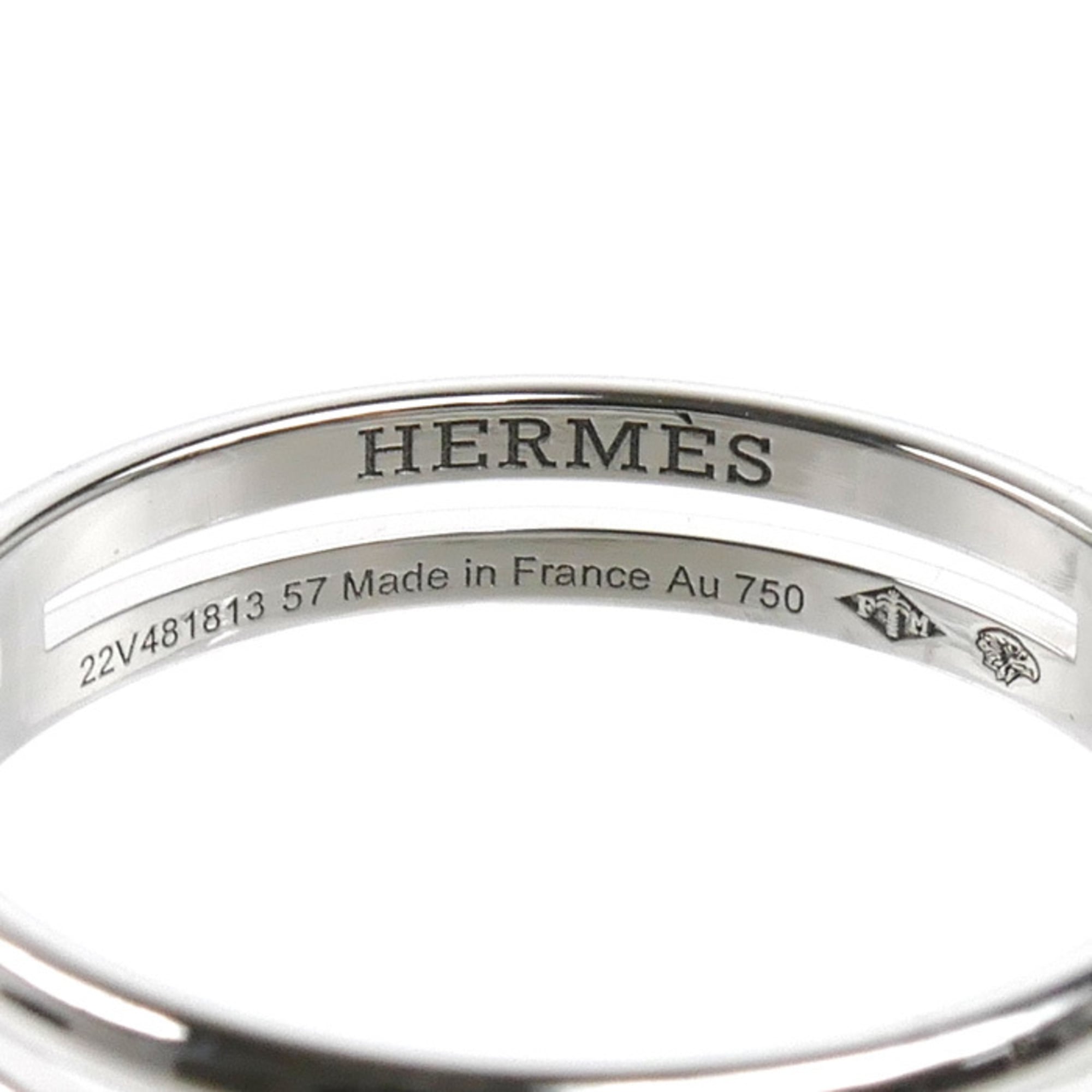 Hermes White Gold (18K) Band Ring (Pre-Owned)