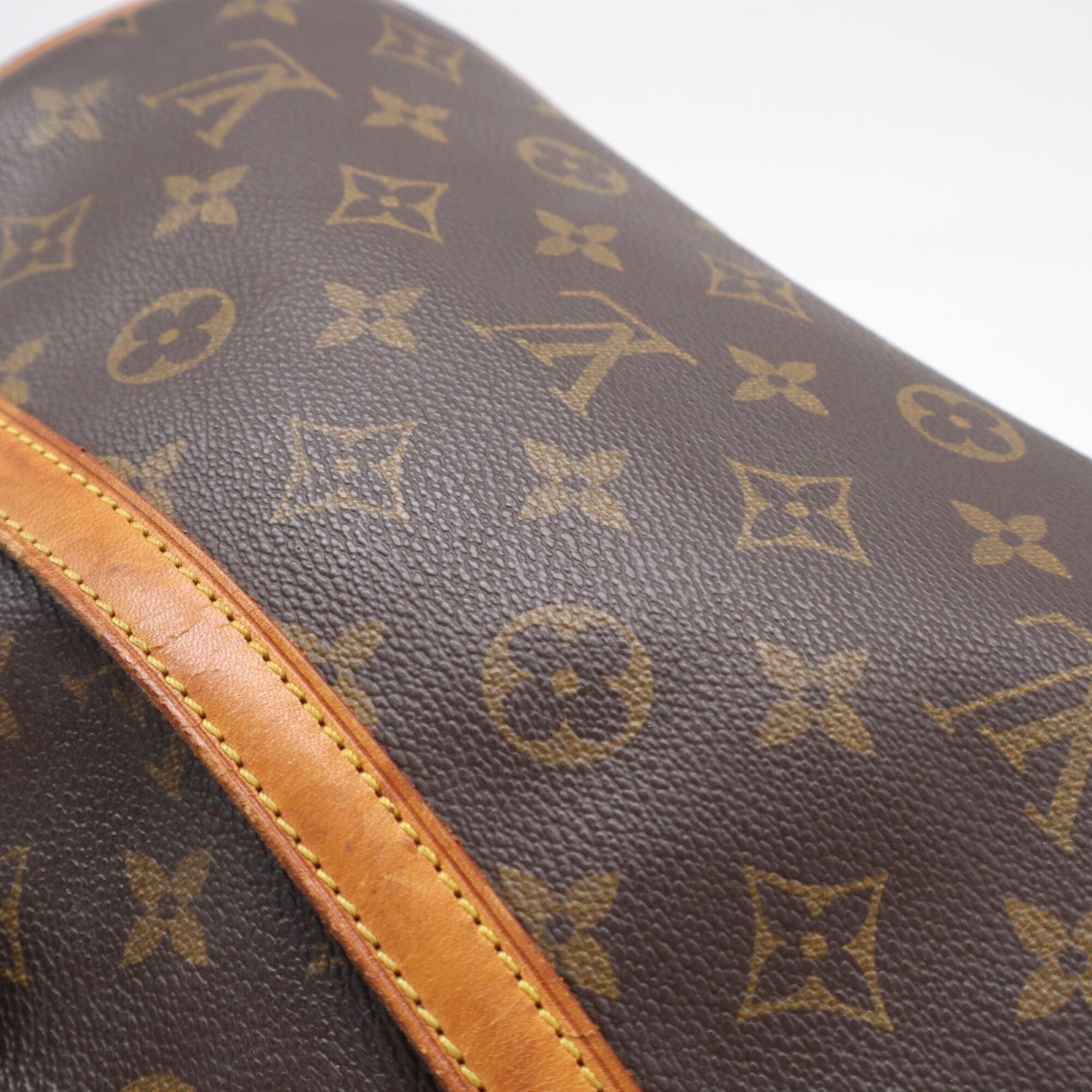 Louis Vuitton Beige Brown Monogram Coated Canvas Leather Shoulder Bag (Pre-Owned)