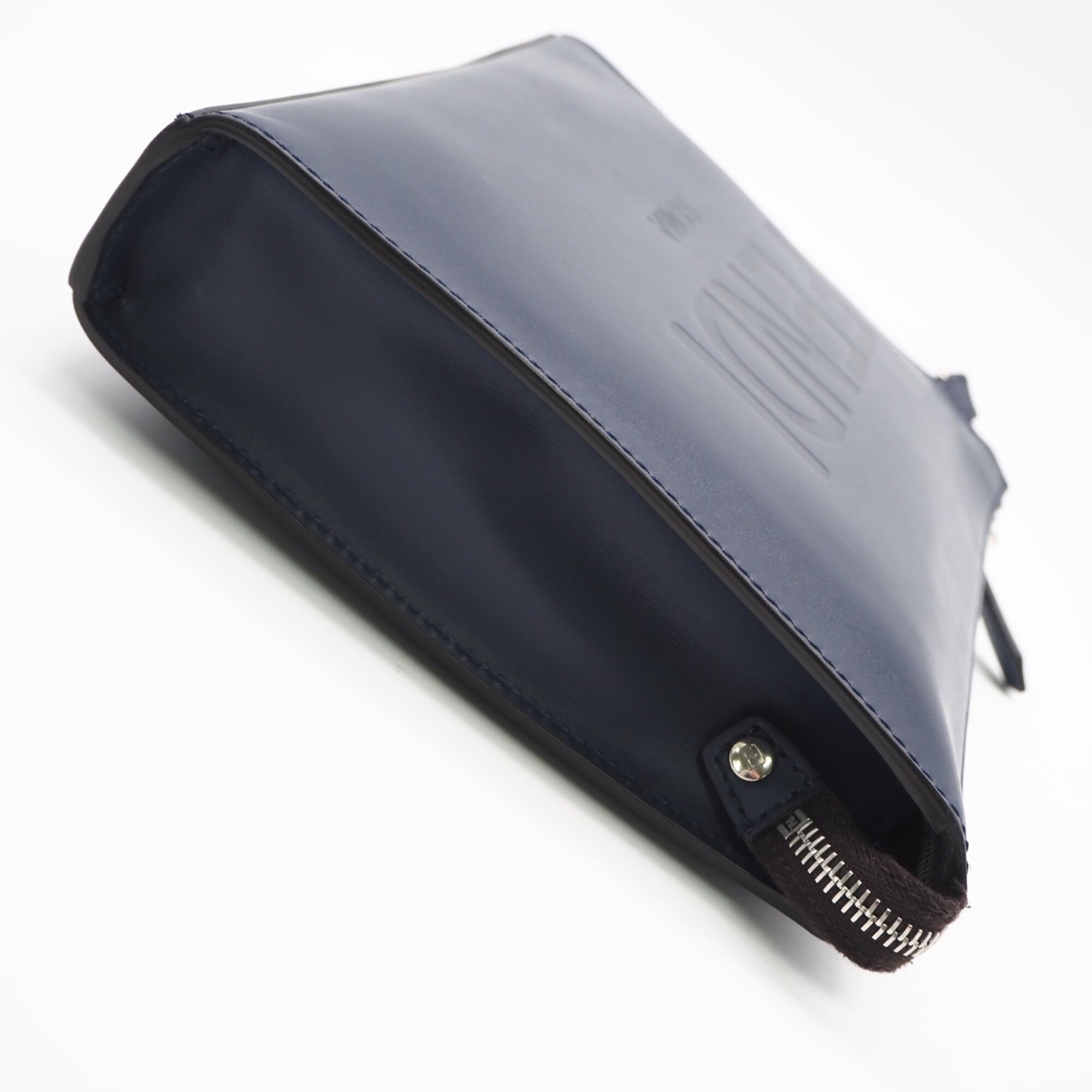 Fendi Navy Leather Clutch Bag (Pre-Owned)