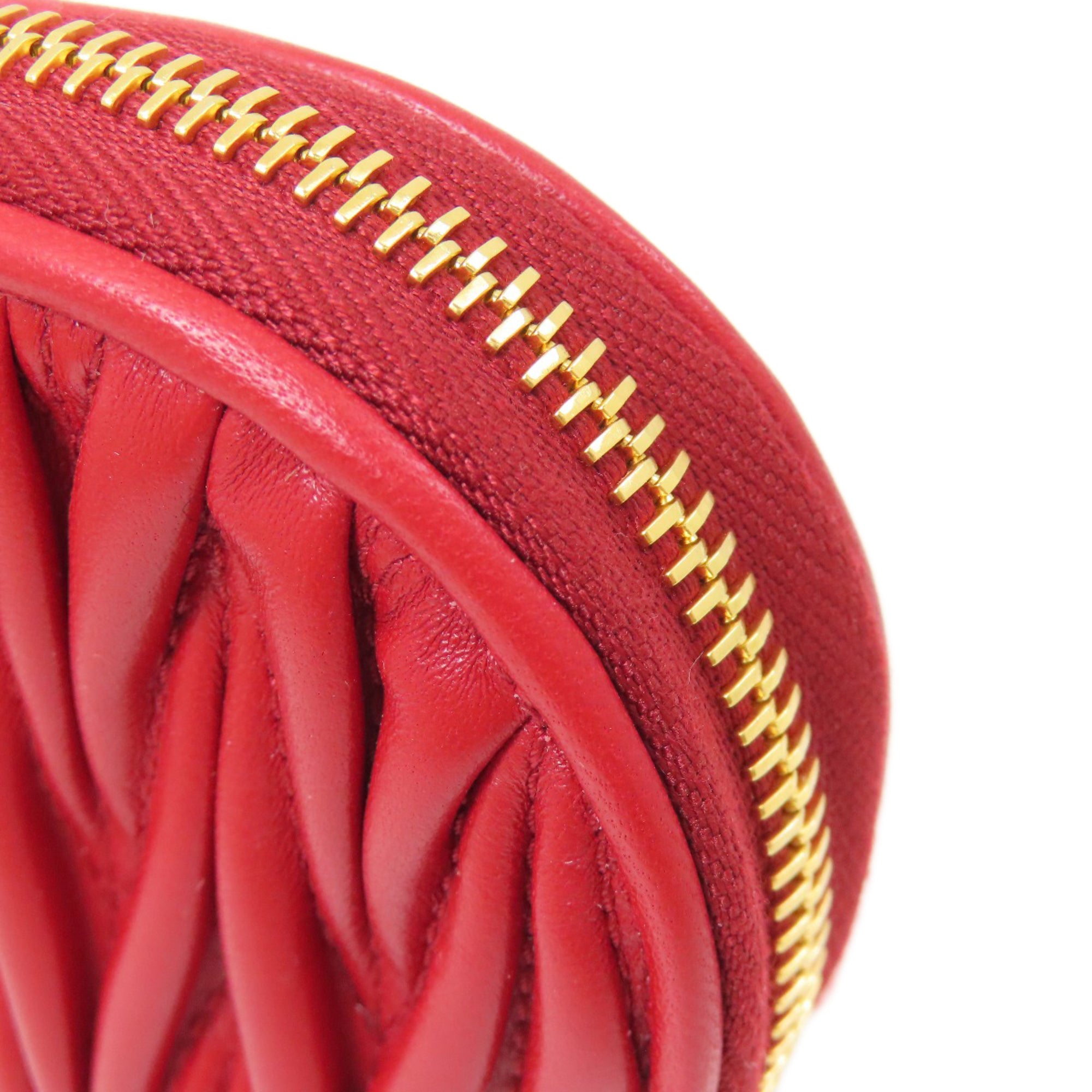 Miu Miu Red Color Leather Pouch (Pre-Owned)