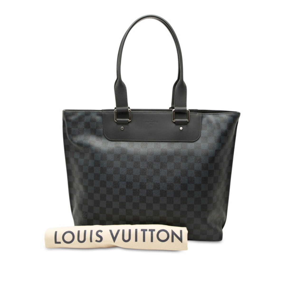 Louis Vuitton Navy Black Pvc Tote Bag (Pre-Owned)