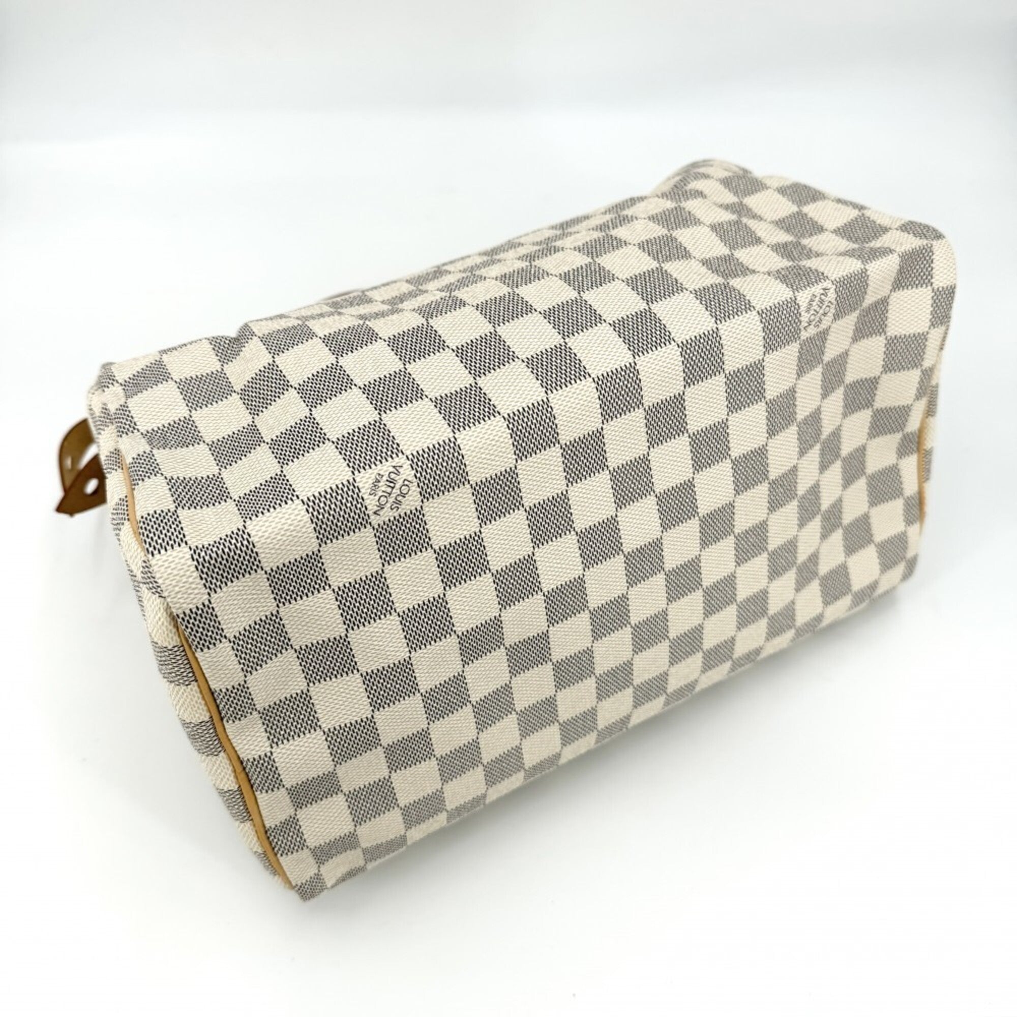 Louis Vuitton Gray White Damier Azur Boston Bag Handbag (Pre-Owned)