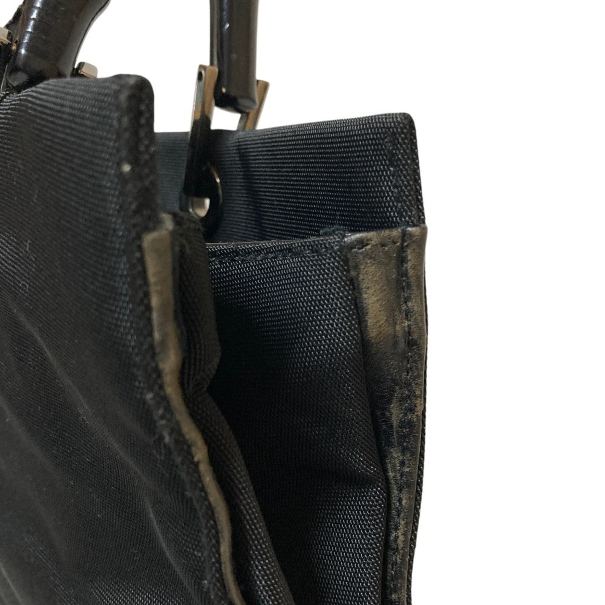 Gucci Bamboo Black Fabric Handbag (Pre-Owned)