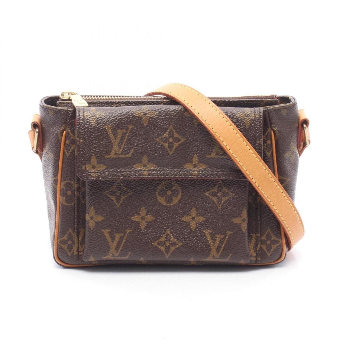 Louis Vuitton Brown Monogram Coated Canvas Leather Handbag Shoulder Bag (Pre-Owned)