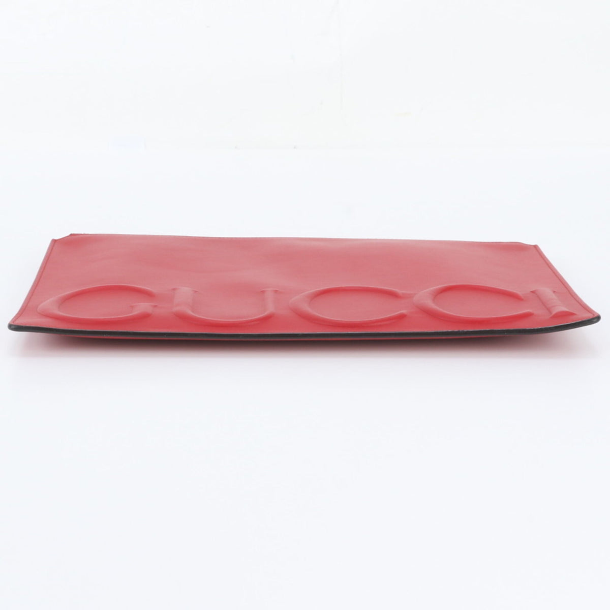 Gucci Red Color Leather Clutch Bag Pouch (Pre-Owned)
