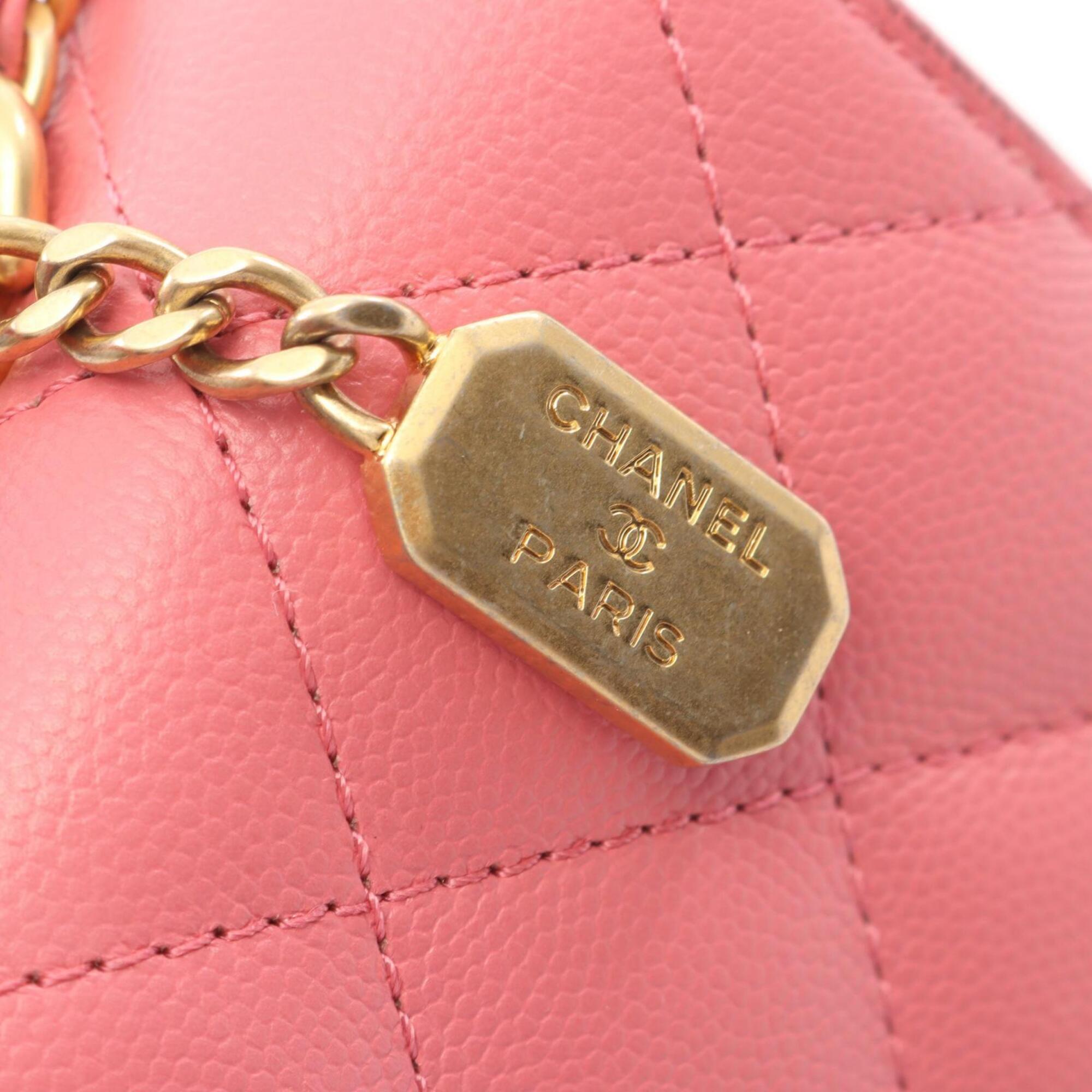 Chanel Pink Grained Calfskin Handbag Shoulder Bag (Pre-Owned)