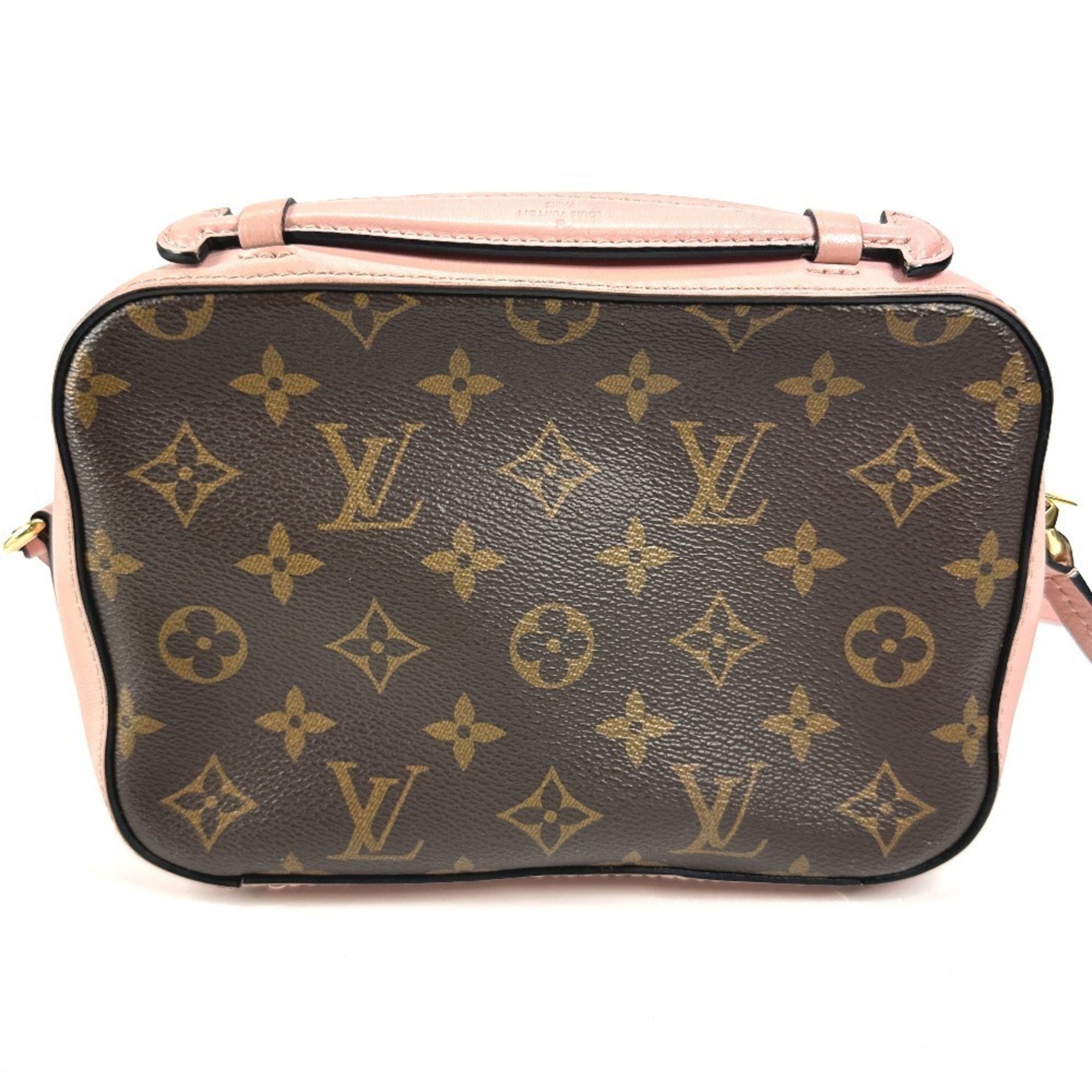 Louis Vuitton Brown Pink Rose Poudre Monogram Canvas Leather Handbag Pochette Shoulder Bag (Pre-Owned)