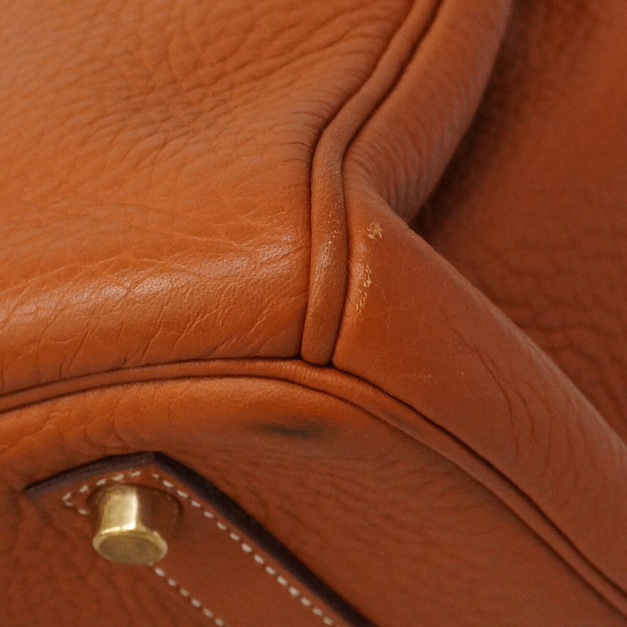 Hermes Natural Taurillon Clemence Leather Handbag (Pre-Owned)