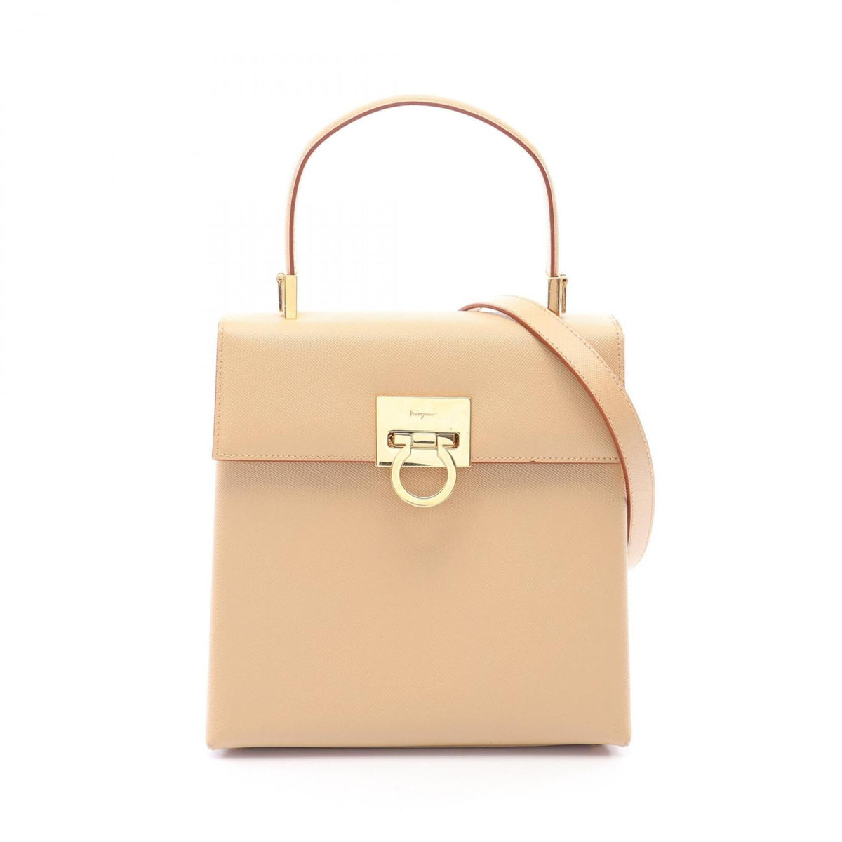 Salvatore Ferragamo Beige Leather Handbag (Pre-Owned)