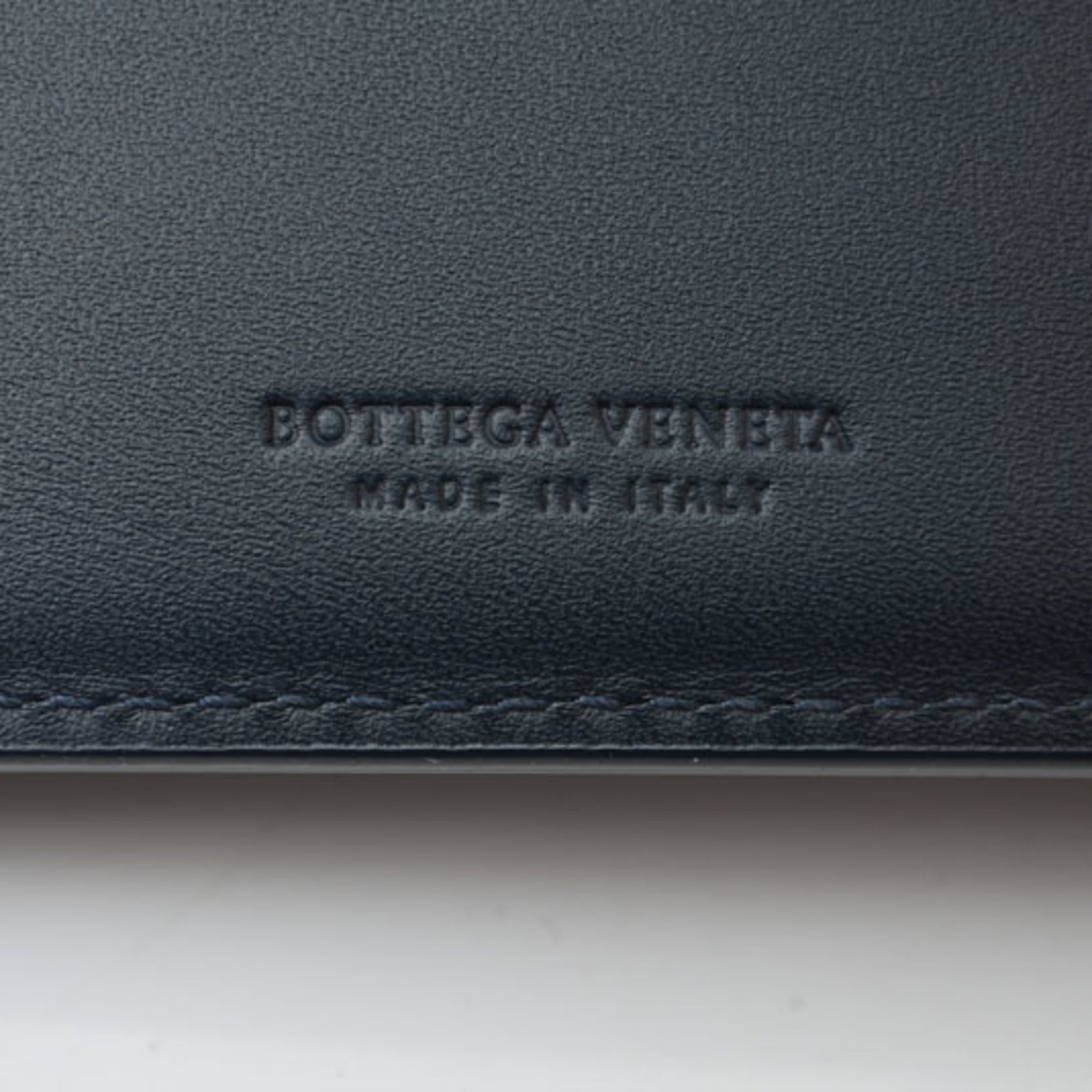 Bottega Veneta Navy Leather Wallet (Bi-Fold) (Pre-Owned)