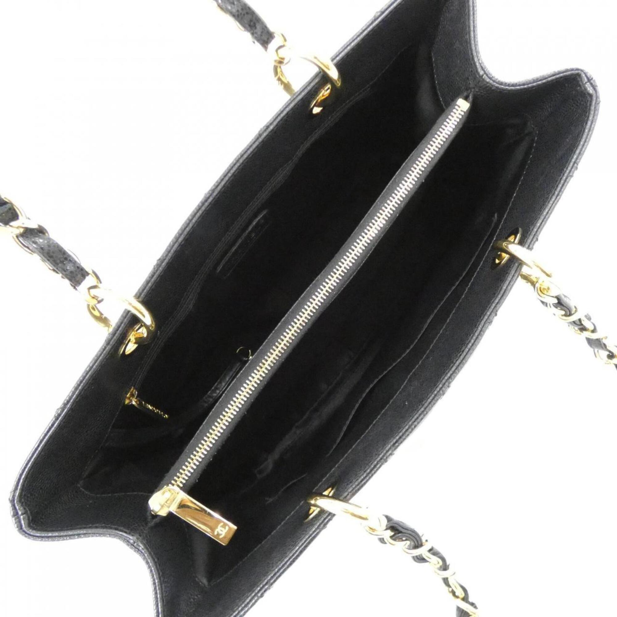Chanel Black Grained Calfskin Shoulder Bag (Pre-Owned)