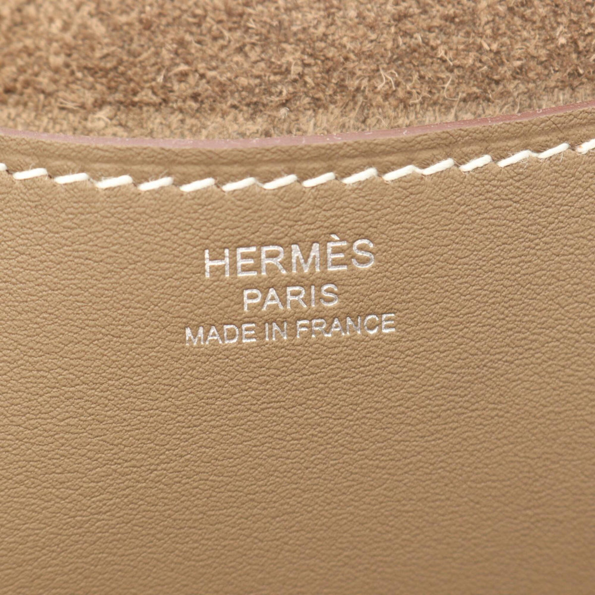 Hermes Etoupe Gray Gray Taurillon Clemence Leather Leather Swift Leather Handbag (Pre-Owned)