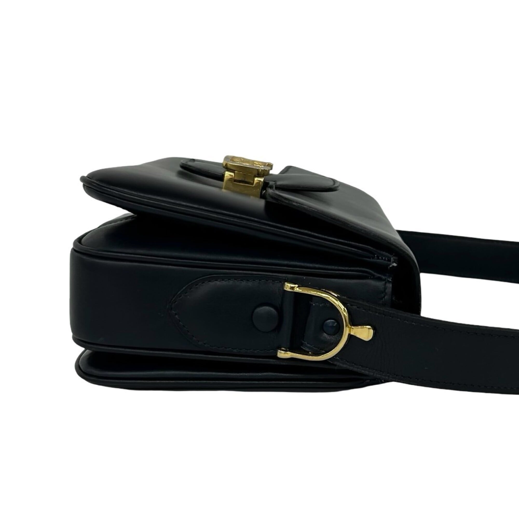 Celine Navy Leather Pochette Shoulder Bag (Pre-Owned)