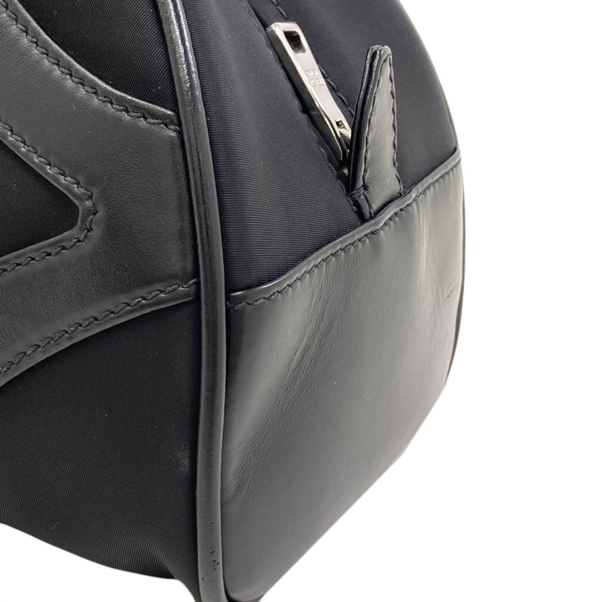 Prada Black Nylon Leather Handbag (Pre-Owned)