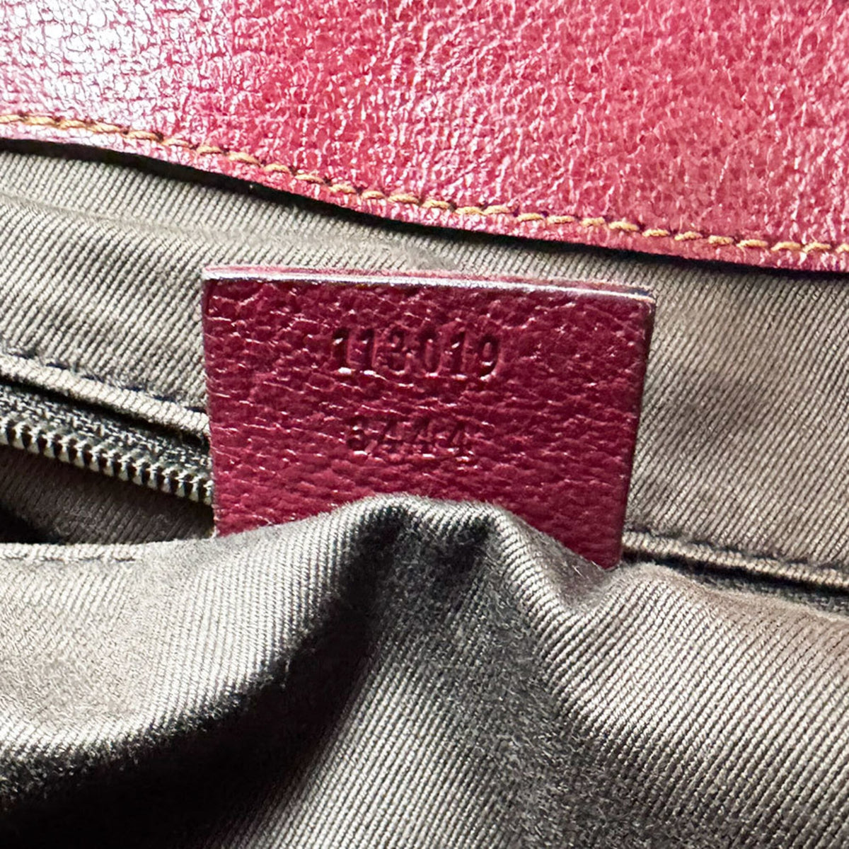 Gucci Brown Burgundy Gg Canvas Leather Tote Bag (Pre-Owned)