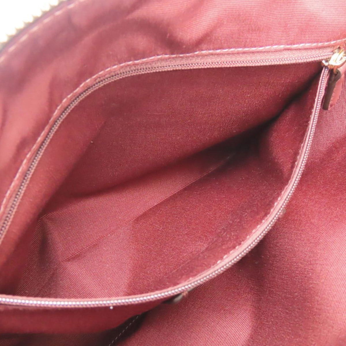 Coach Signature Brown Red Color Signature Line Leather Handbag (Pre-Owned)