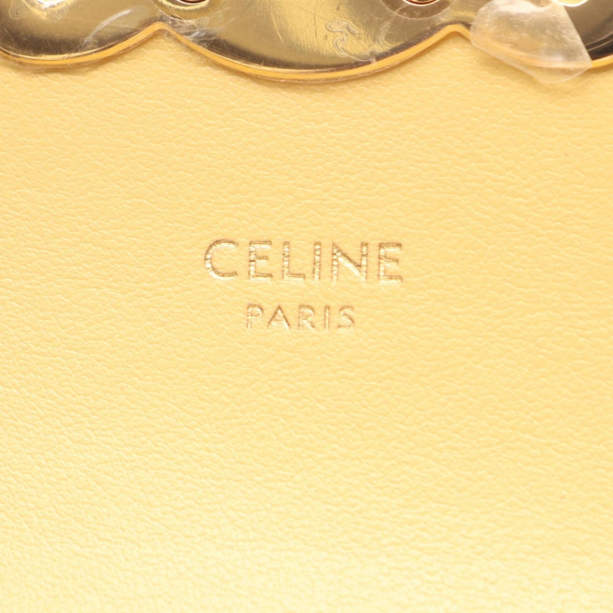 Celine Yellow Leather Handbag Shoulder Bag (Pre-Owned)