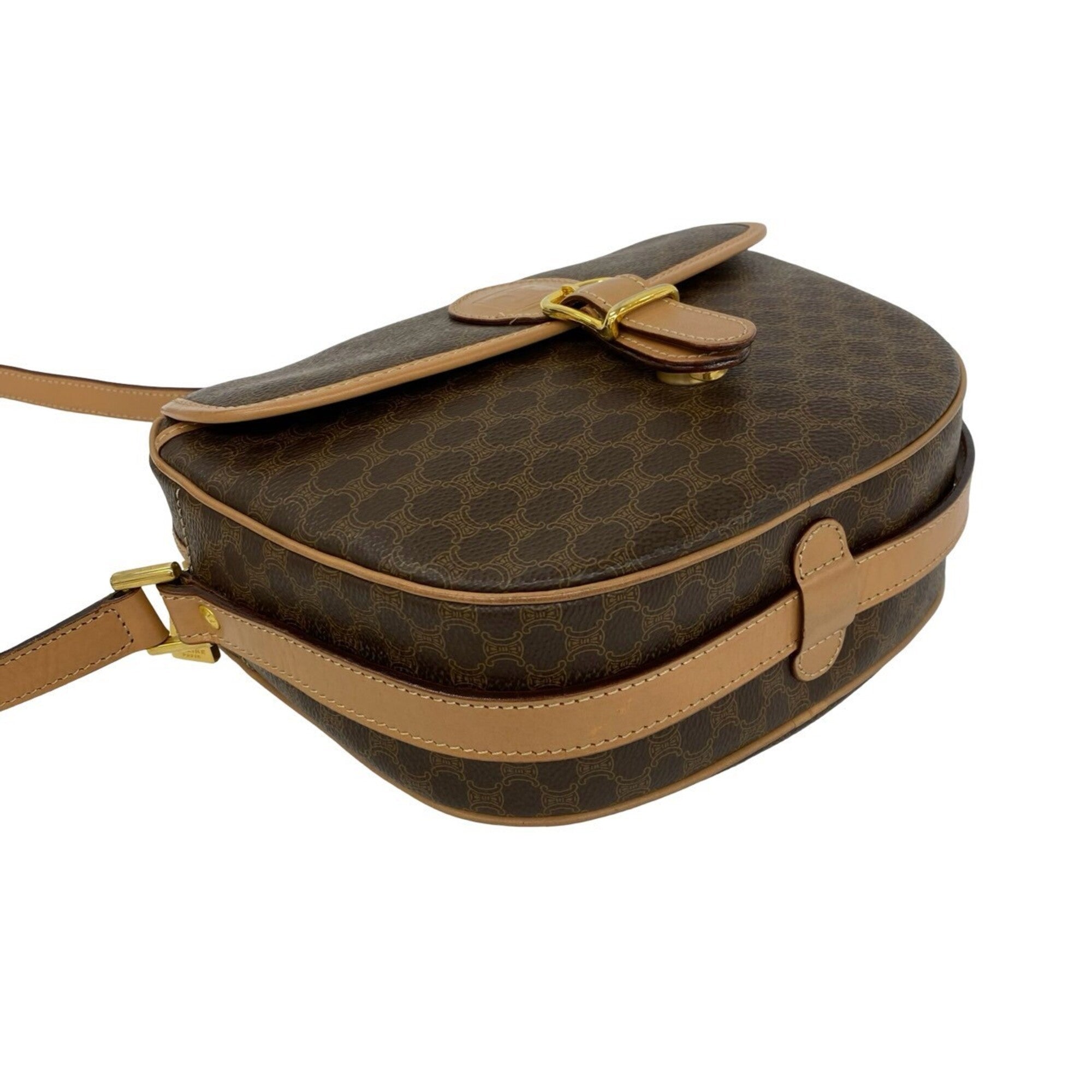 Celine Brown Leather Pvc Pochette Shoulder Bag (Pre-Owned)