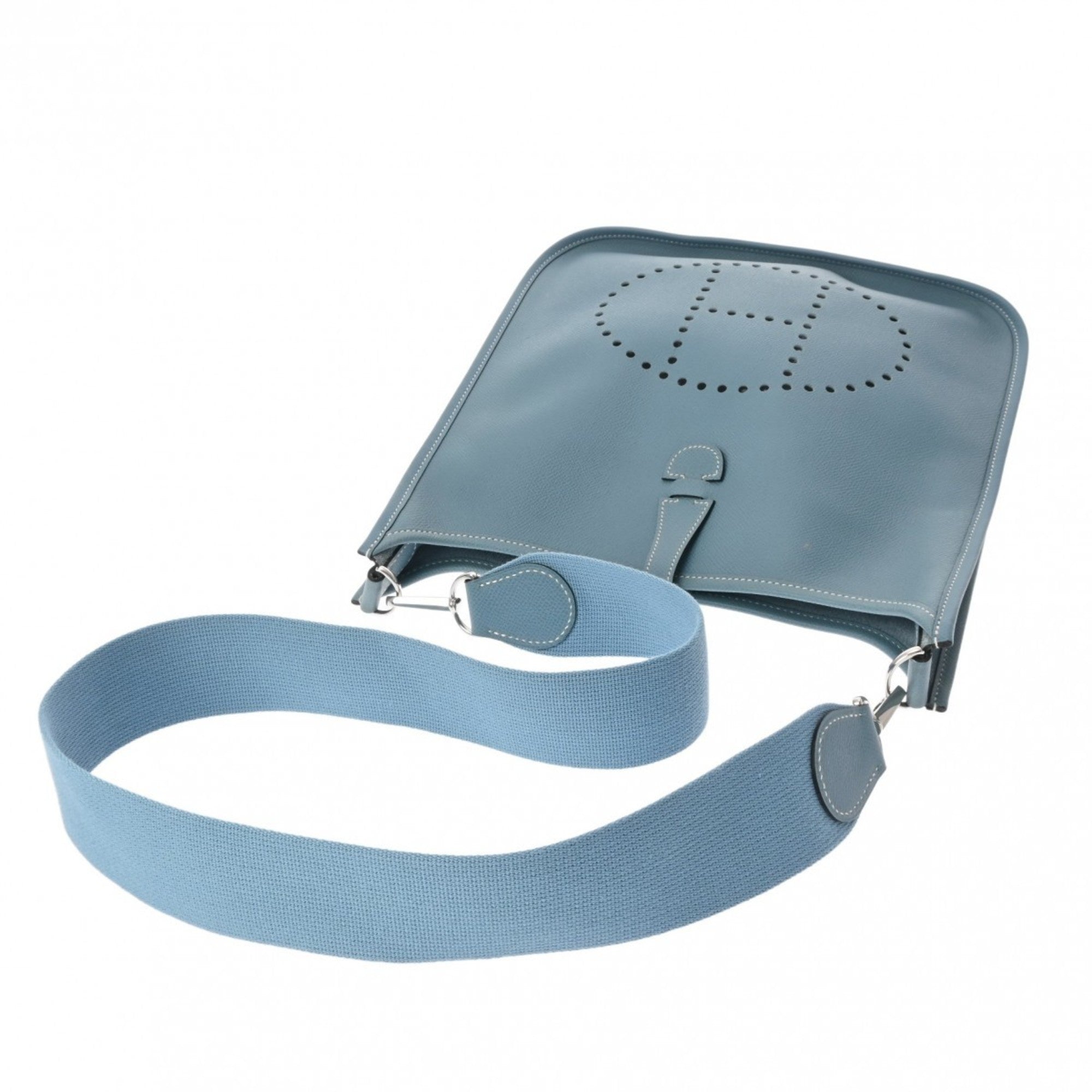 Hermes Blue Jean Epsom Leather Shoulder Bag (Pre-Owned)