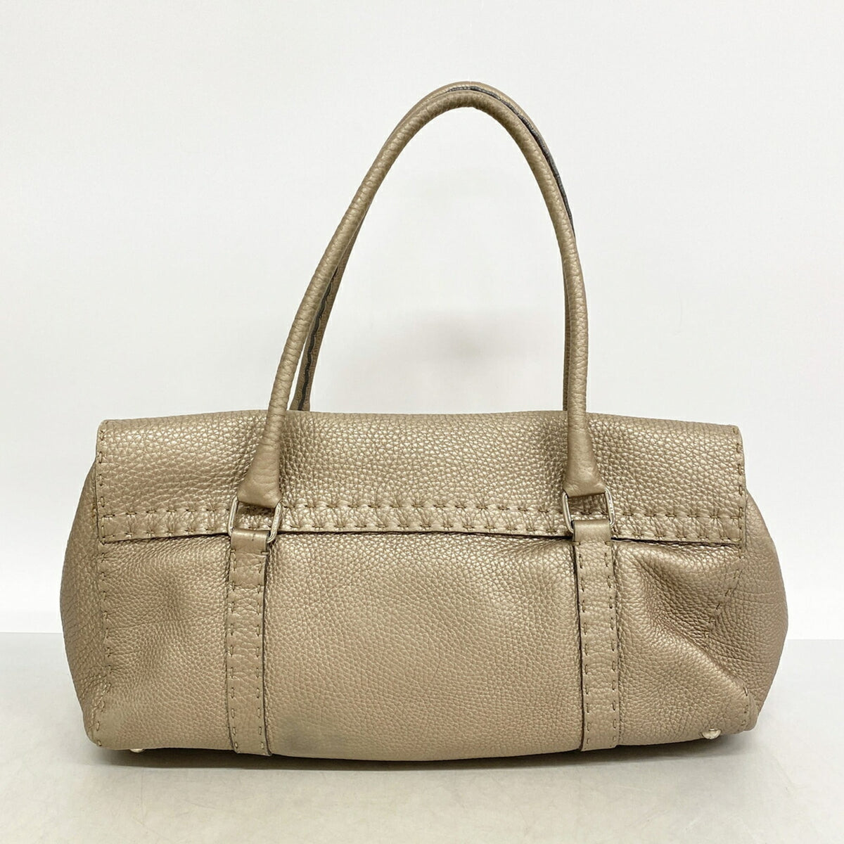 Fendi Grayish Leather Tote Bag (Pre-Owned)