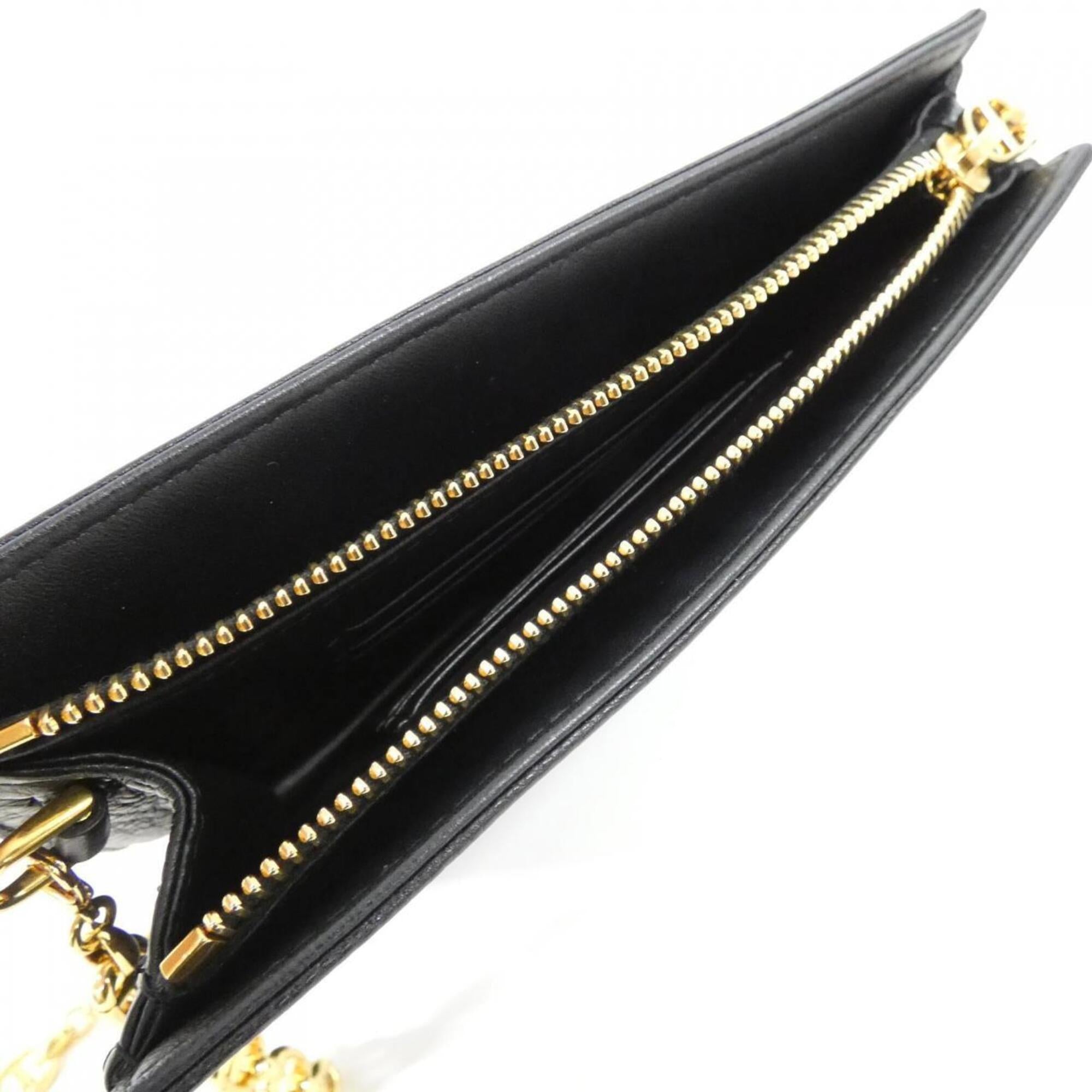 Christian Dior Black Leather Handbag Pouch Shoulder Bag (Pre-Owned)