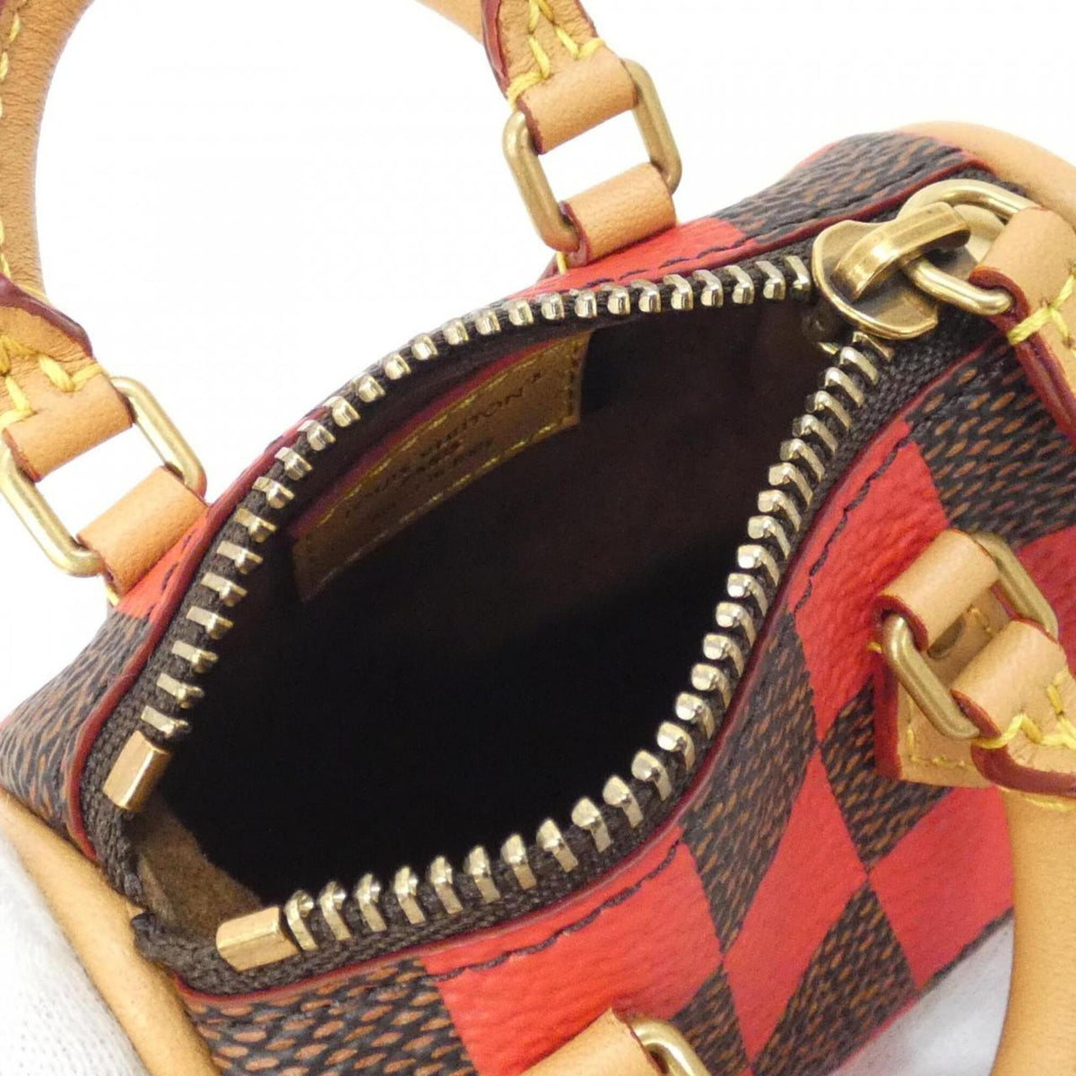 Louis Vuitton Ebene Rouge Coated Canvas Handbag Pouch (Pre-Owned)