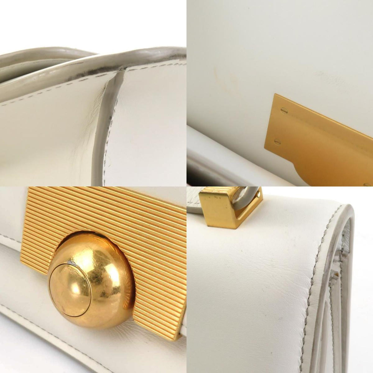 Bottega Veneta White Leather Shoulder Bag (Pre-Owned)