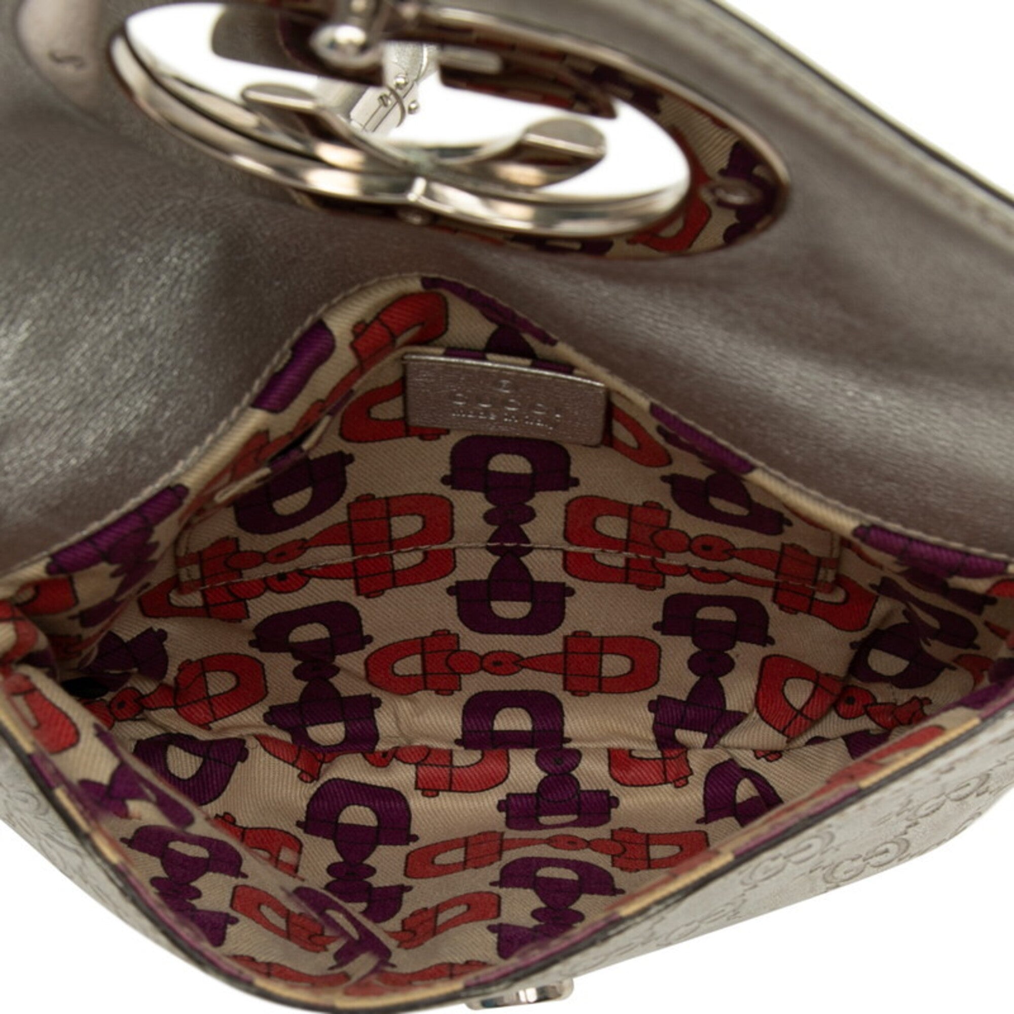 Gucci Silver Leather Handbag (Pre-Owned)