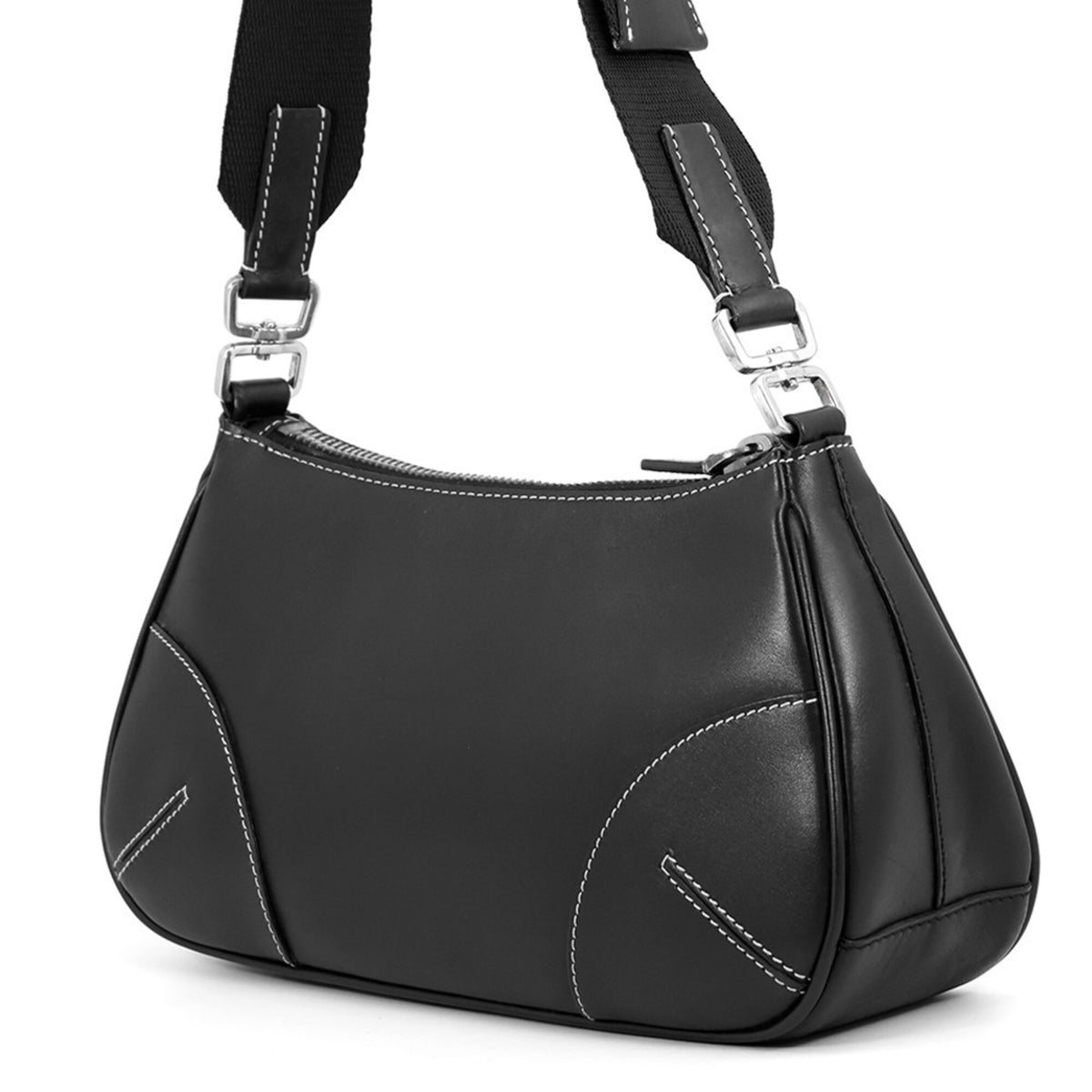 Prada Black Leather Handbag Shoulder Bag (Pre-Owned)