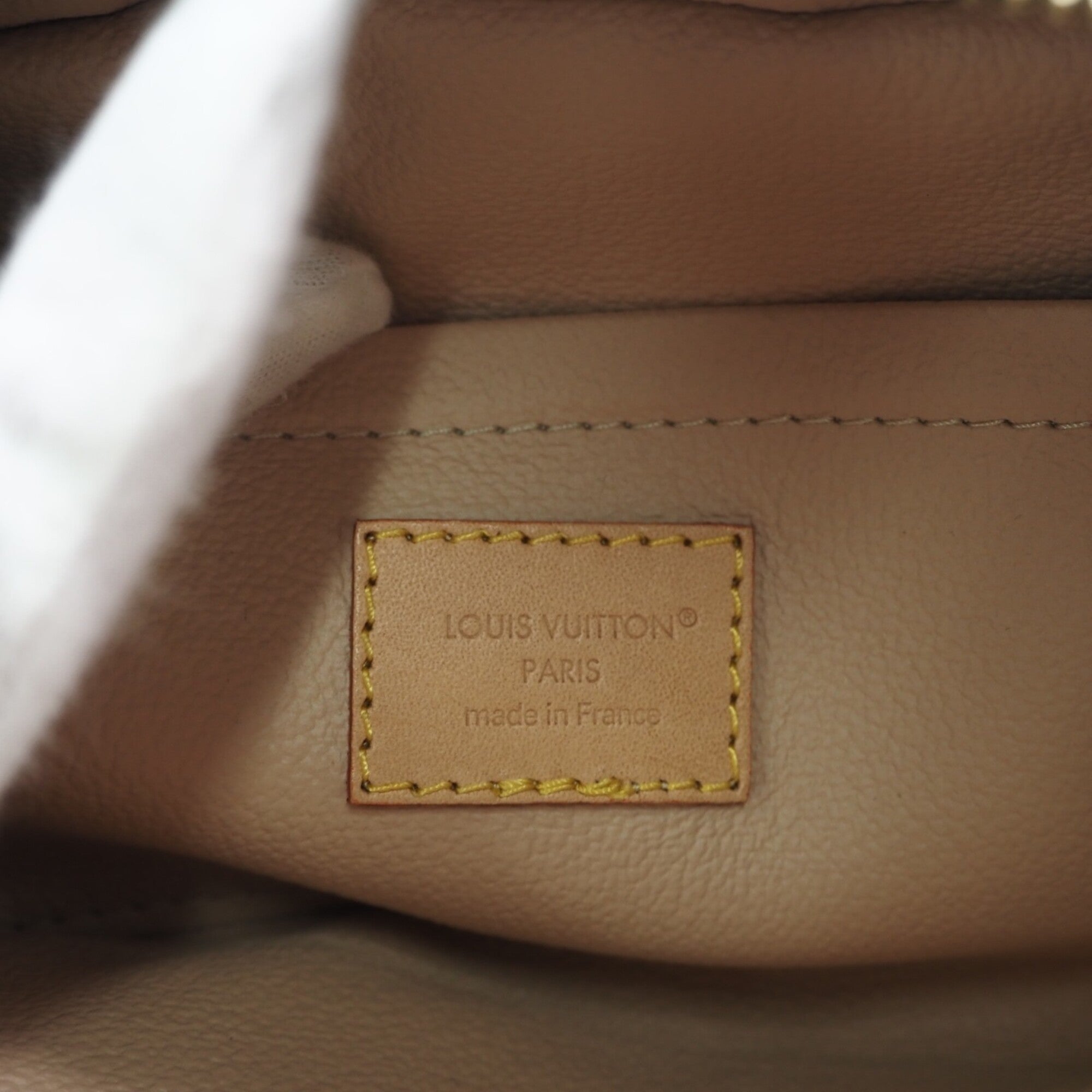 Louis Vuitton Monogram Beige Brown Coated Canvas Leather Clutch Bag (Pre-Owned)
