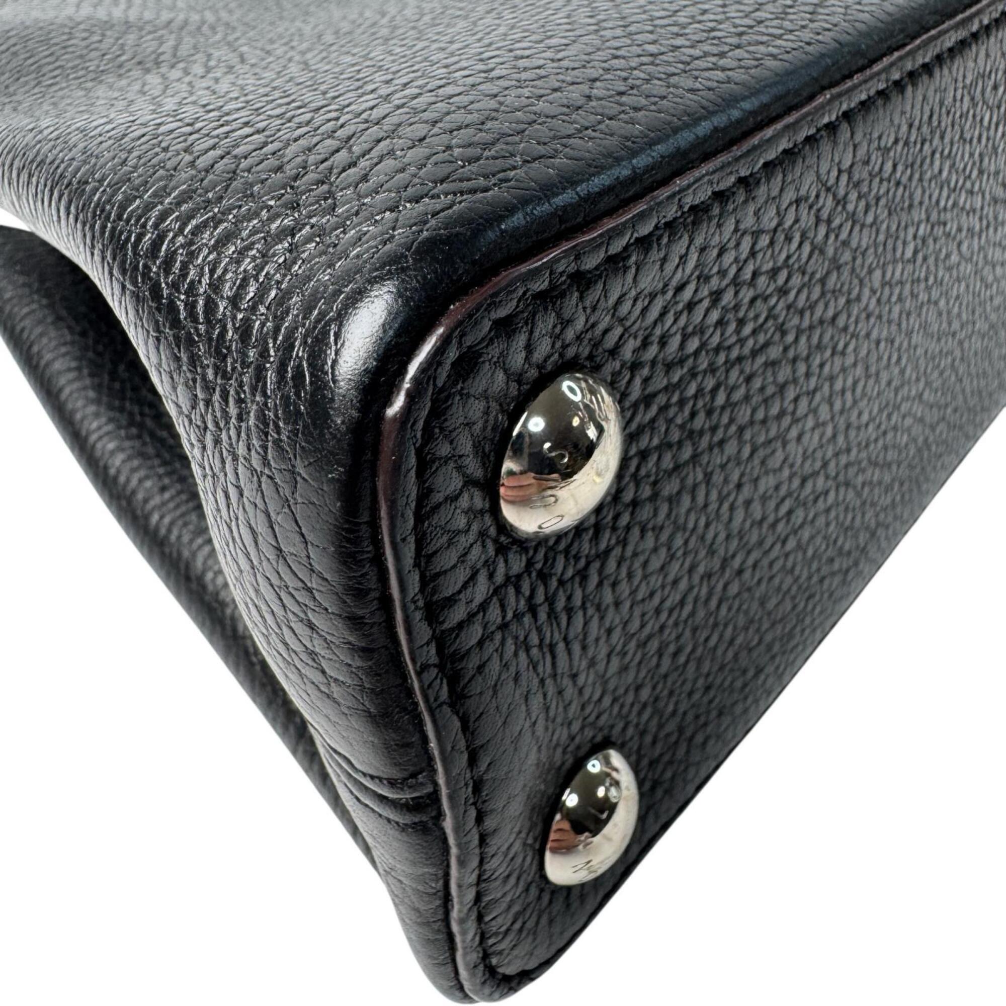 Louis Vuitton Black Leather Handbag Shoulder Bag (Pre-Owned)
