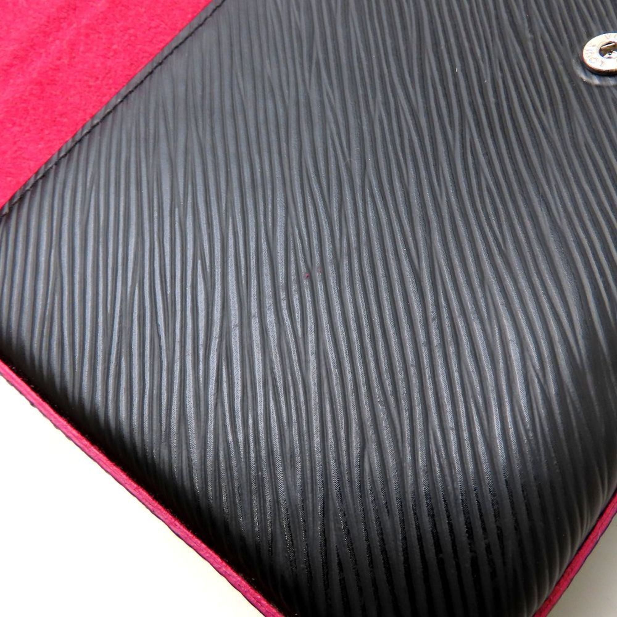 Louis Vuitton Hot Pink Noir Leather Pochette (Pre-Owned)