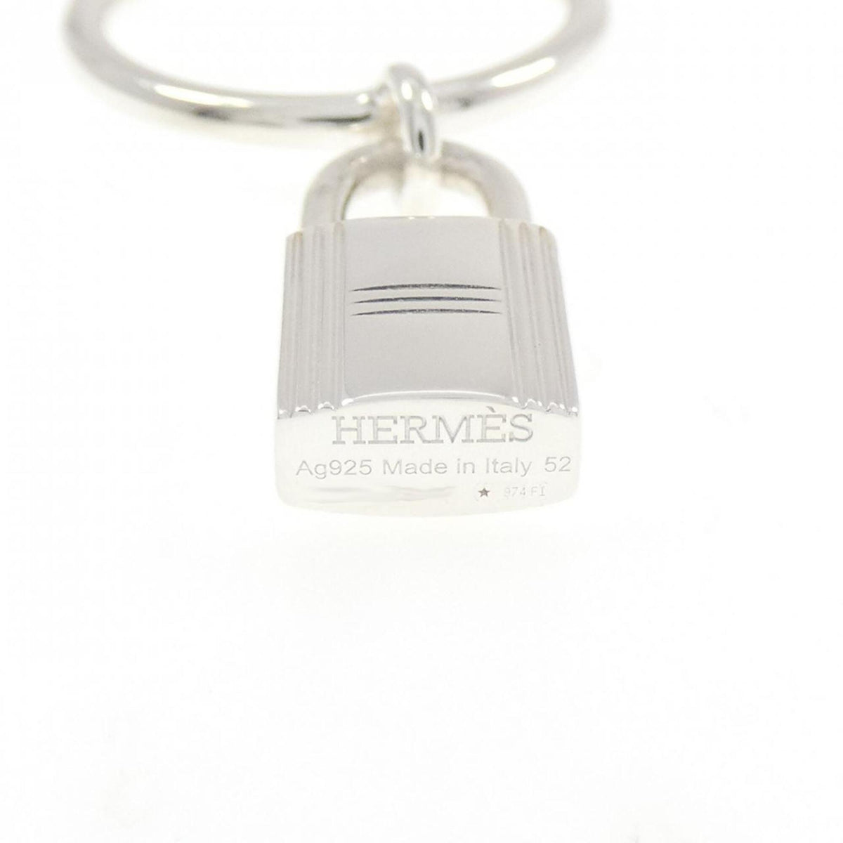 Hermes Silver Silver 925 Band Ring (Pre-Owned)