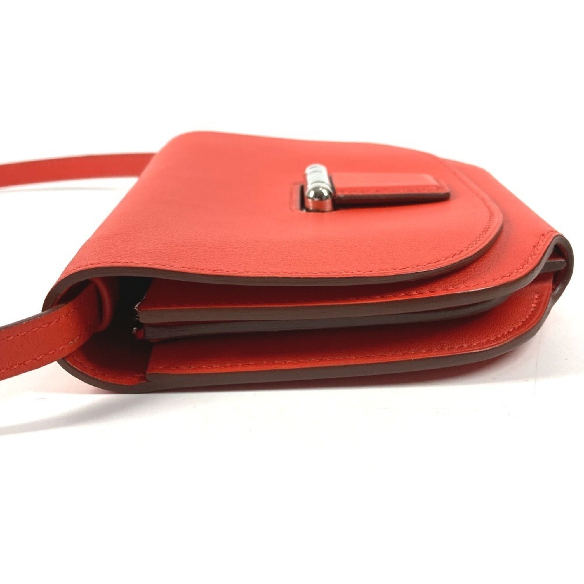 Hermes Red Color Swift Leather Pochette Shoulder Bag (Pre-Owned)