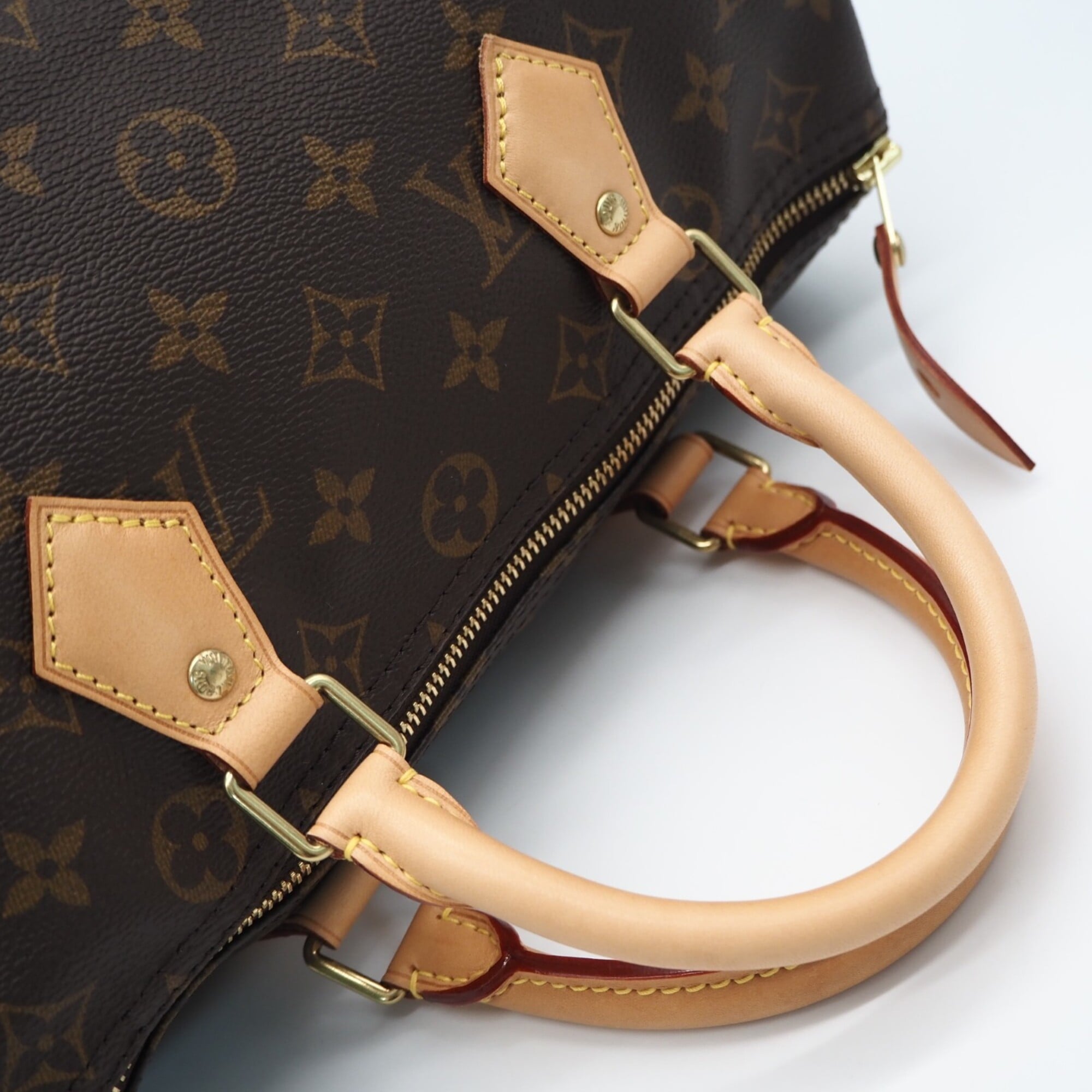 Louis Vuitton Beige Brown Coated Canvas Handbag (Pre-Owned)