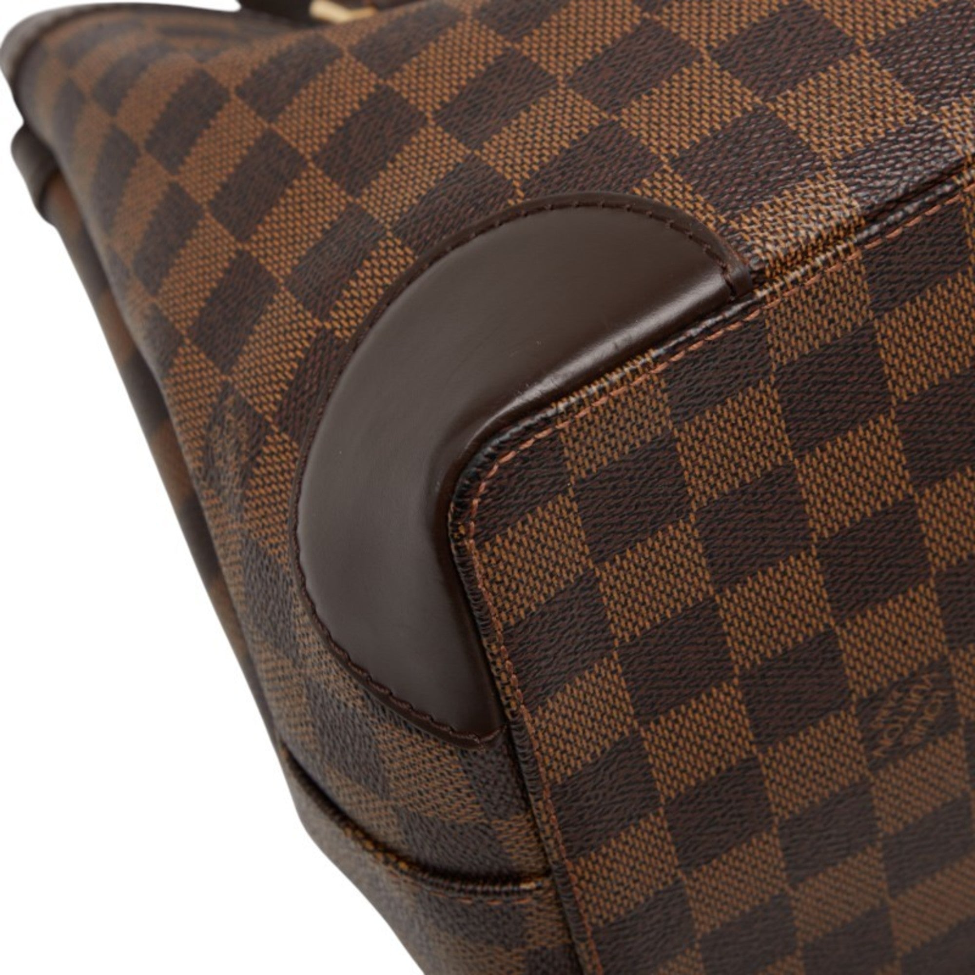 Louis Vuitton Damier Brown Damier Canvas Ebene Leather Handbag Tote Bag (Pre-Owned)