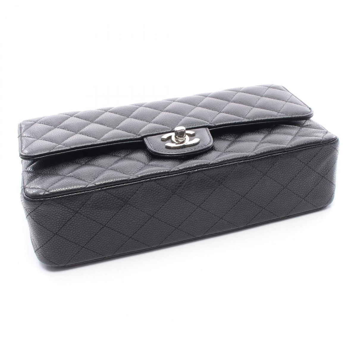 Chanel Black Grained Calfskin Handbag Shoulder Bag (Pre-Owned)