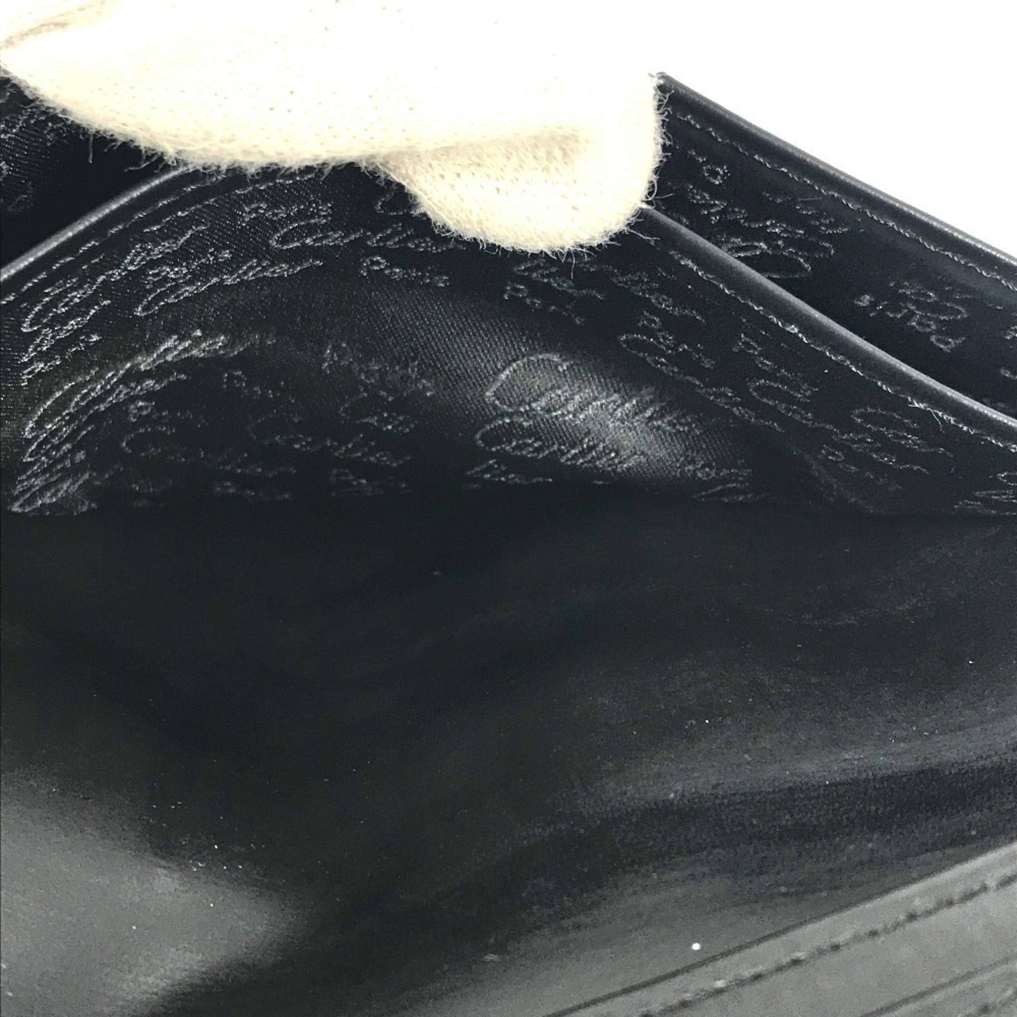 Cartier Black Leather Long Wallet (Bi-Fold) (Pre-Owned)