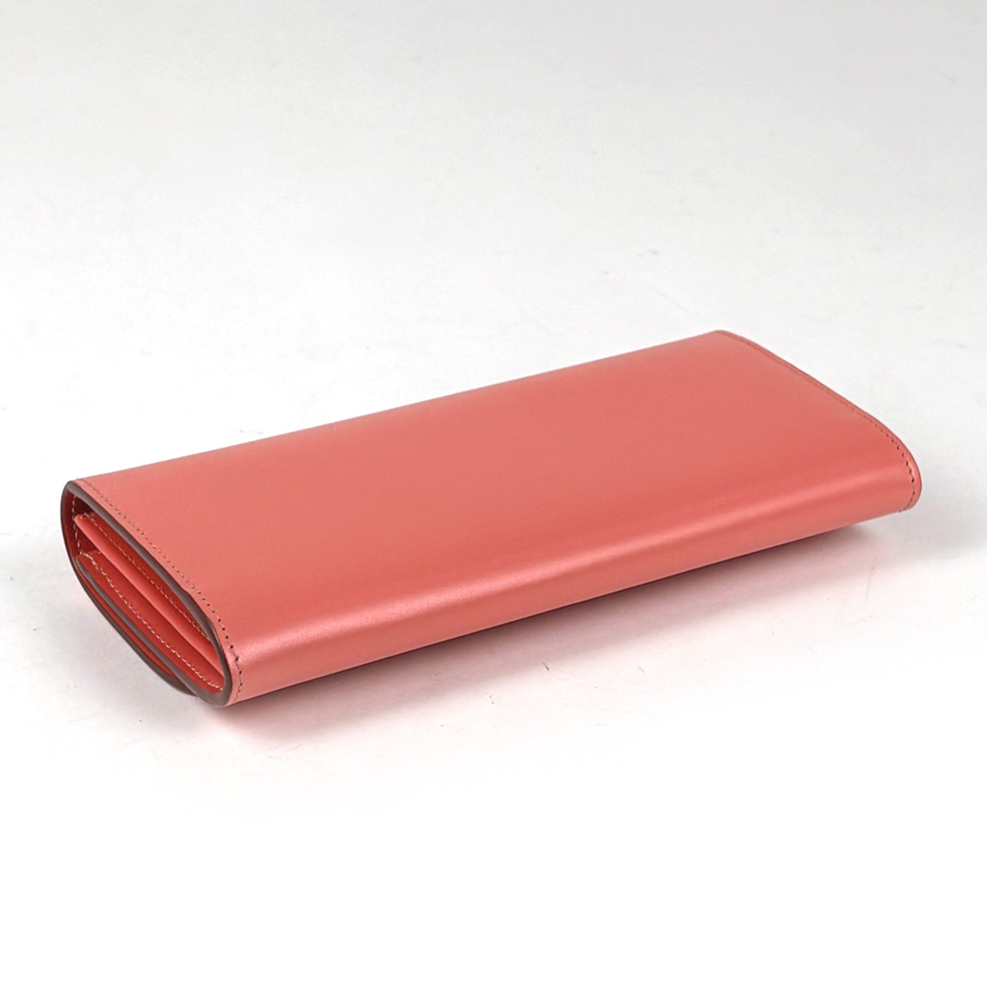 Cartier C De Cartier Salmon Pink Leather Long Wallet (Bi-Fold) (Pre-Owned)