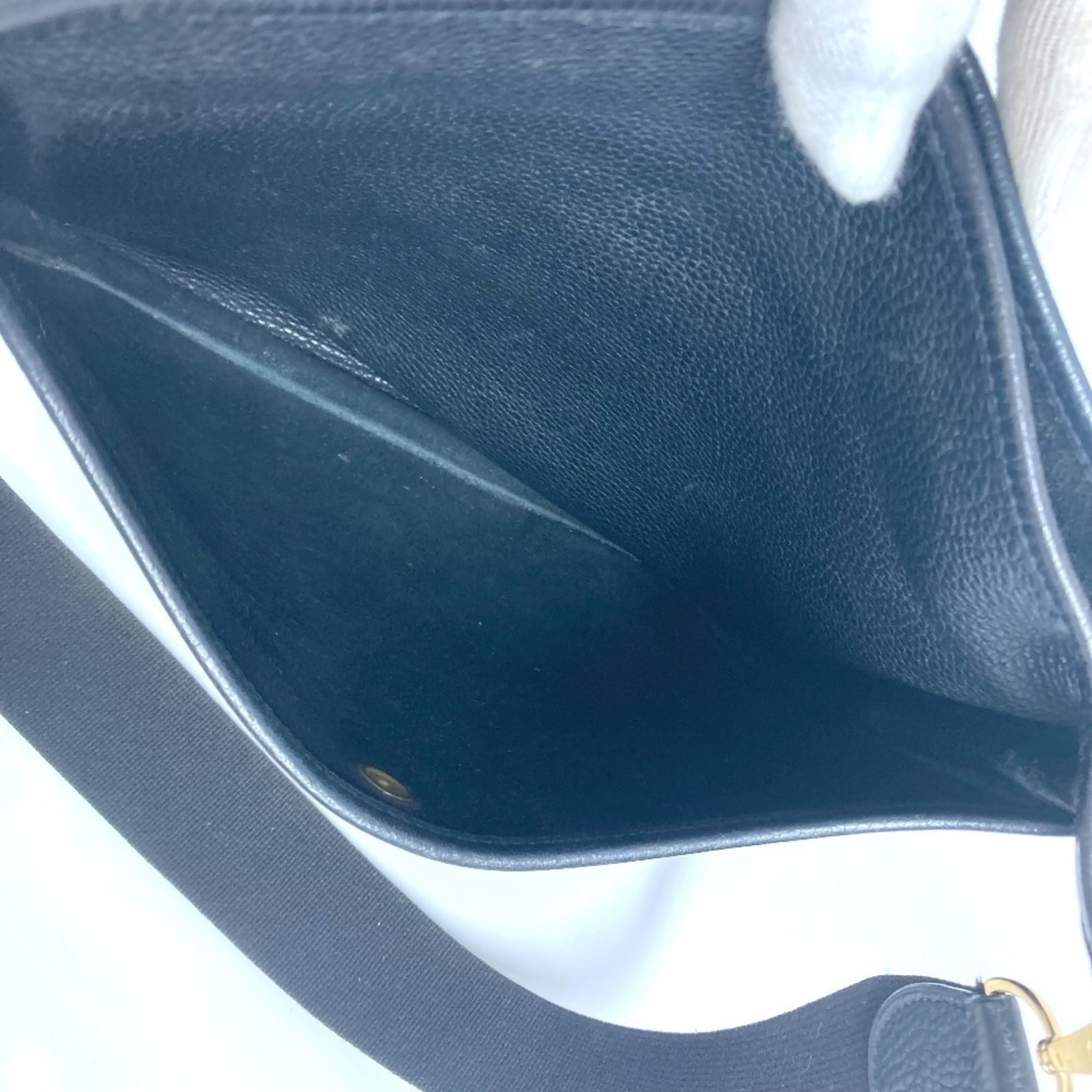 Hermes Black Taurillon Clemence Leather Shoulder Bag (Pre-Owned)
