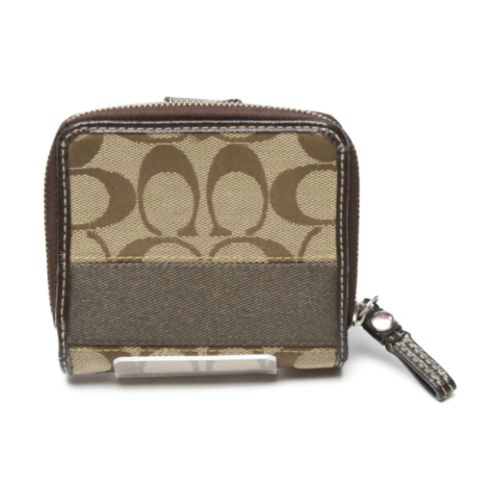 Coach Beige Brown Signature Line Wallet (Bi-Fold) (Pre-Owned)
