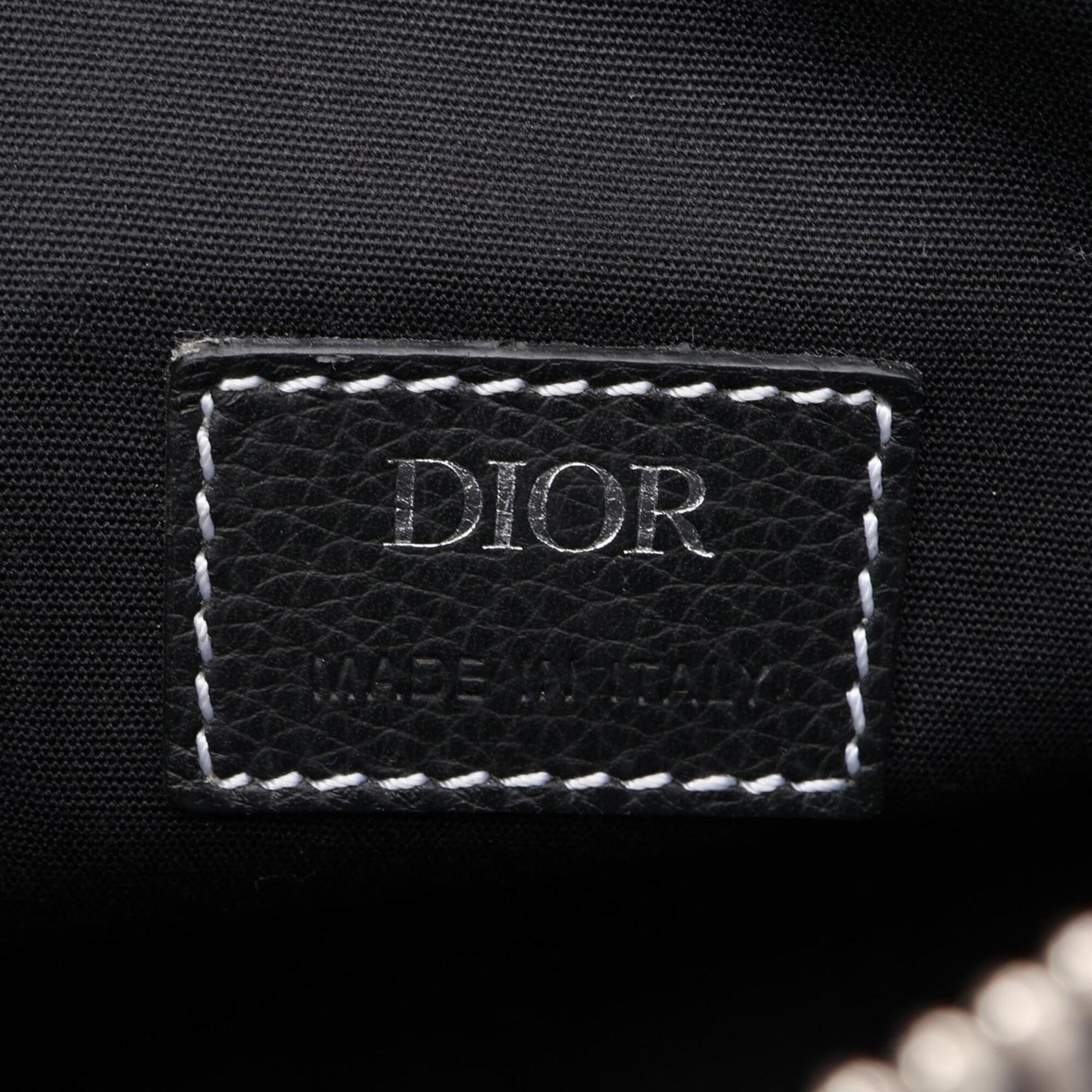 Christian Dior Black Leather Handbag Saddle Bag Sling Bag (Pre-Owned)