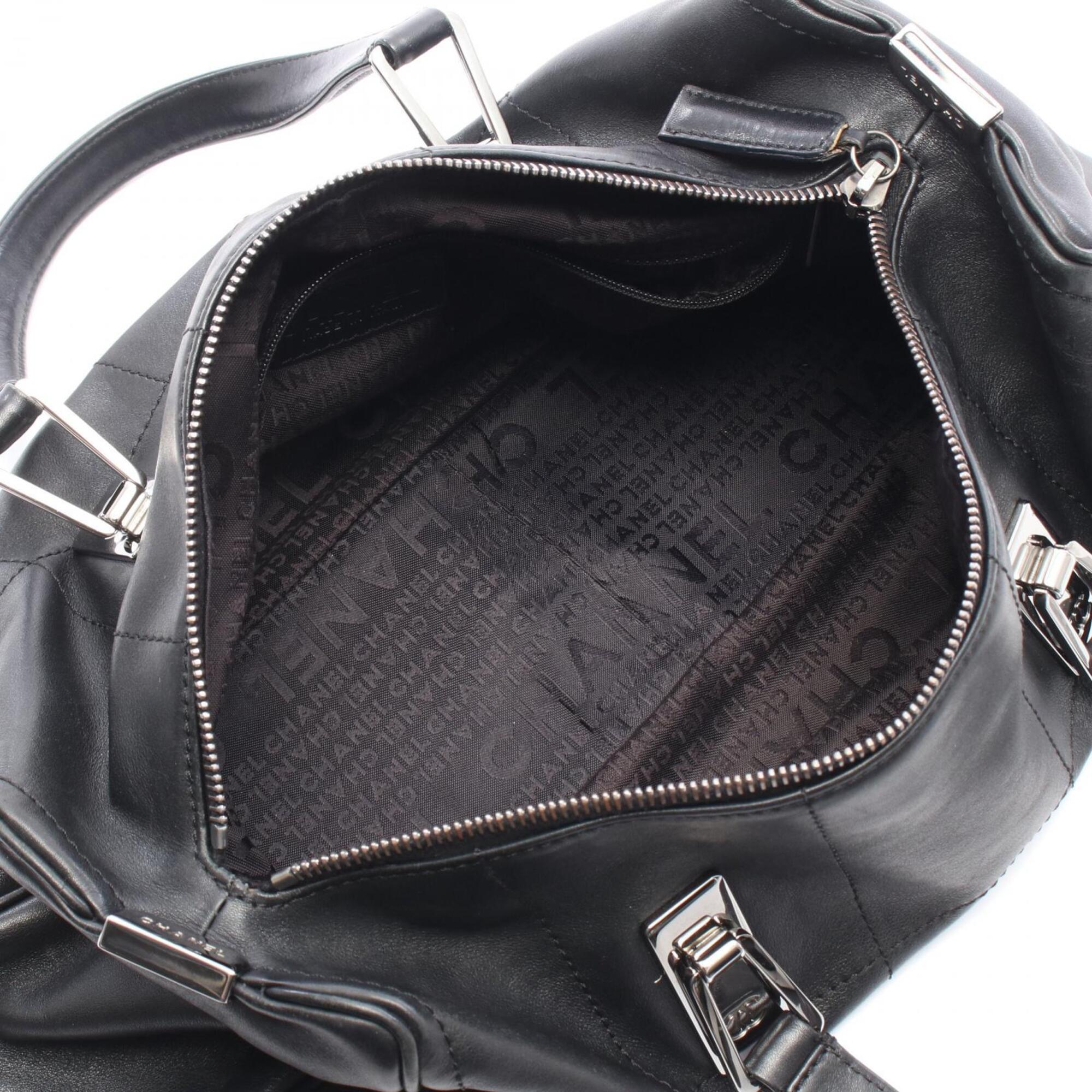 Chanel Black Leather Handbag Tote Bag (Pre-Owned)
