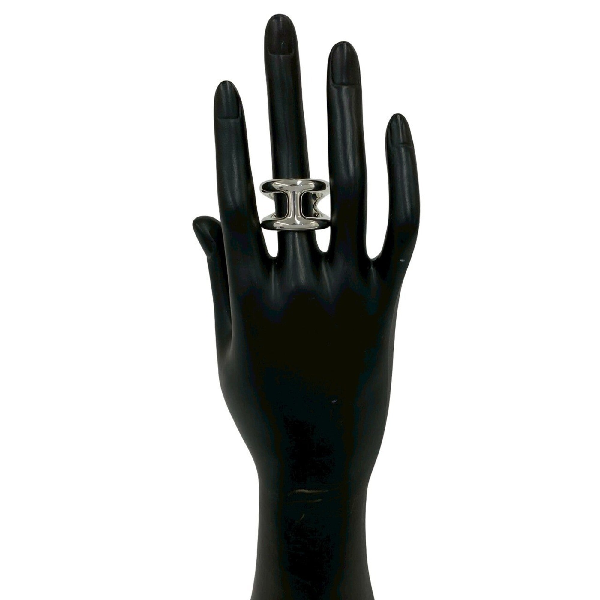 Hermes Silver Silver 925 Band Ring (Pre-Owned)