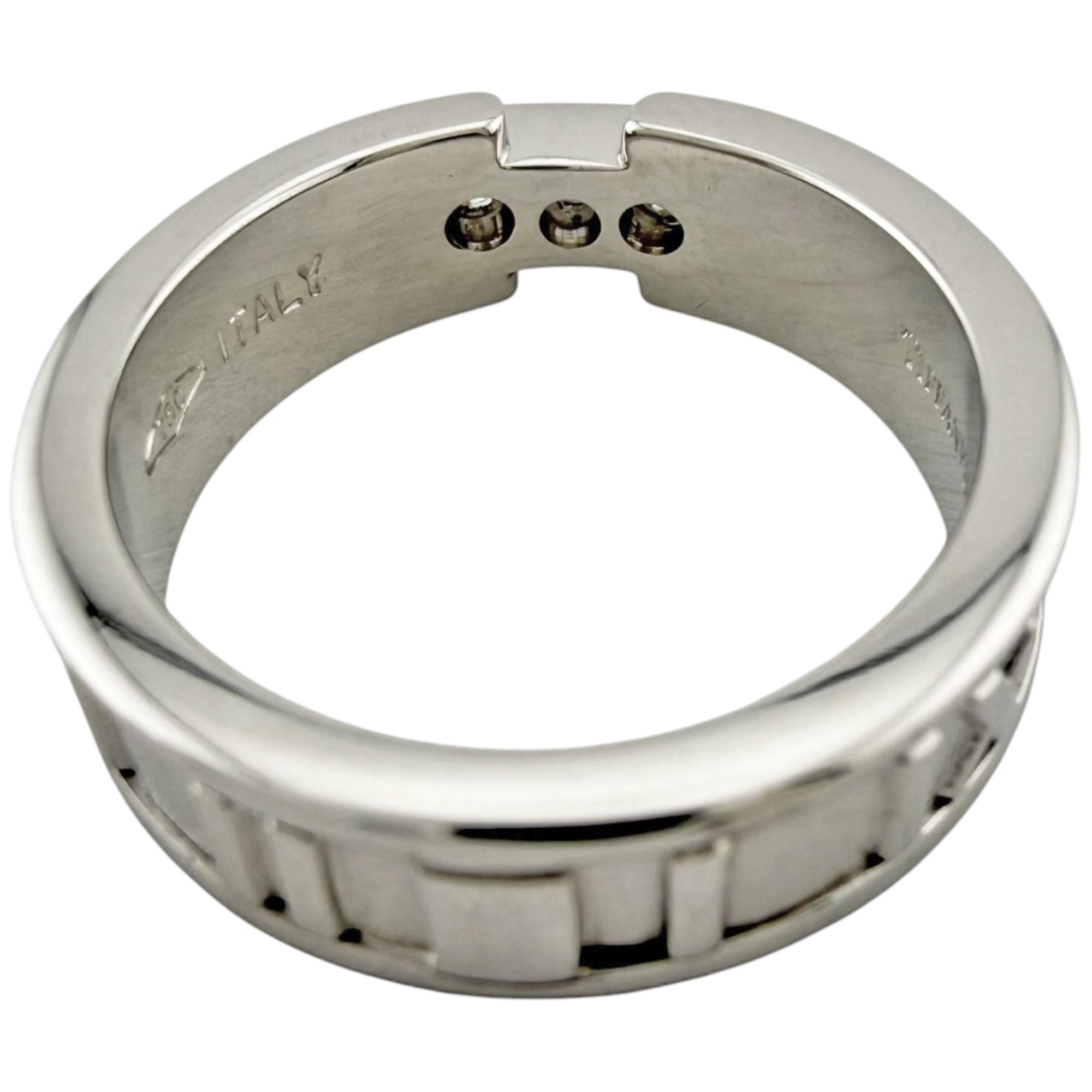 Tiffany Atlas Silver White Gold (18K) Band Ring (Pre-Owned)