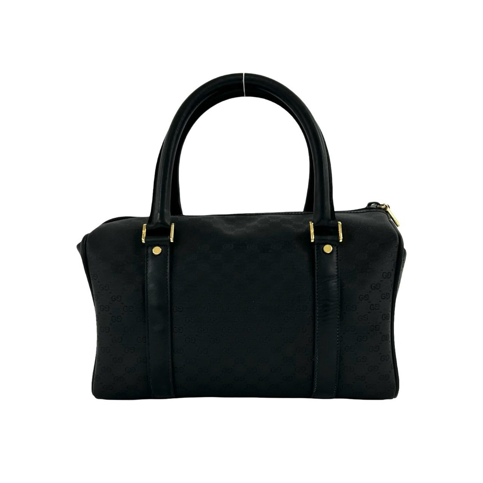 Gucci Black Pvc Leather Boston Bag Handbag (Pre-Owned)